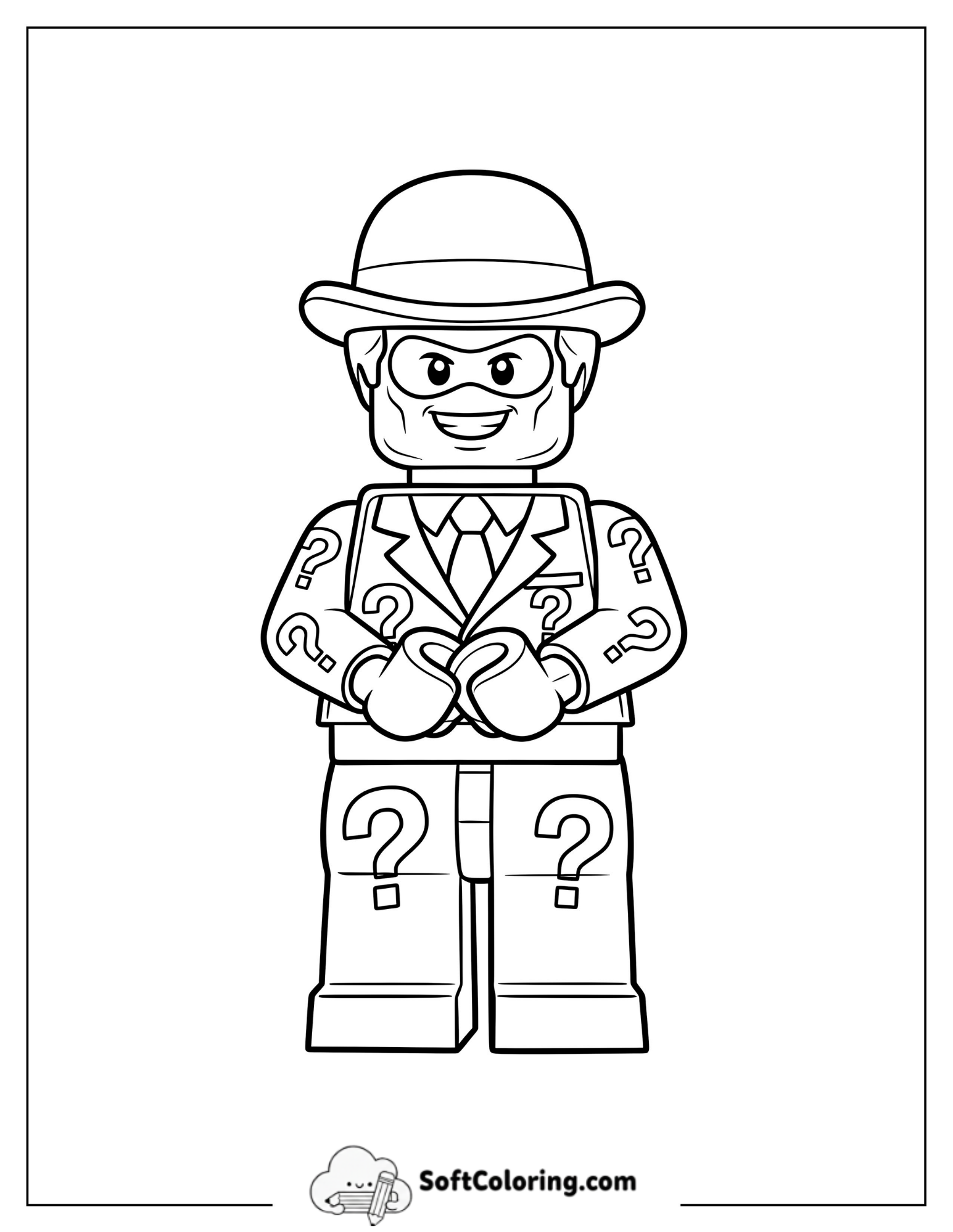 Simple Lego Riddler Wearing A Mask