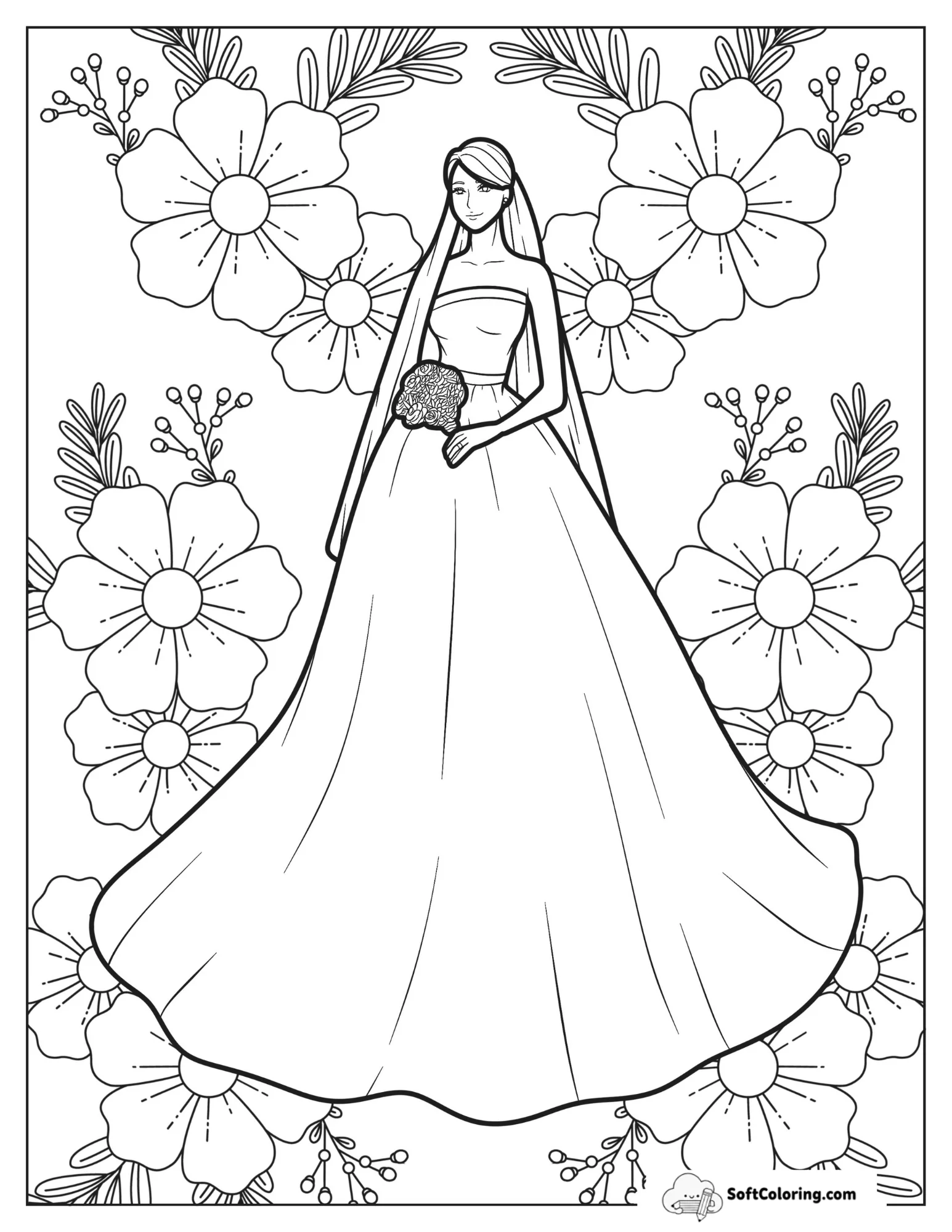 Bride In Princess Style Wedding Gown