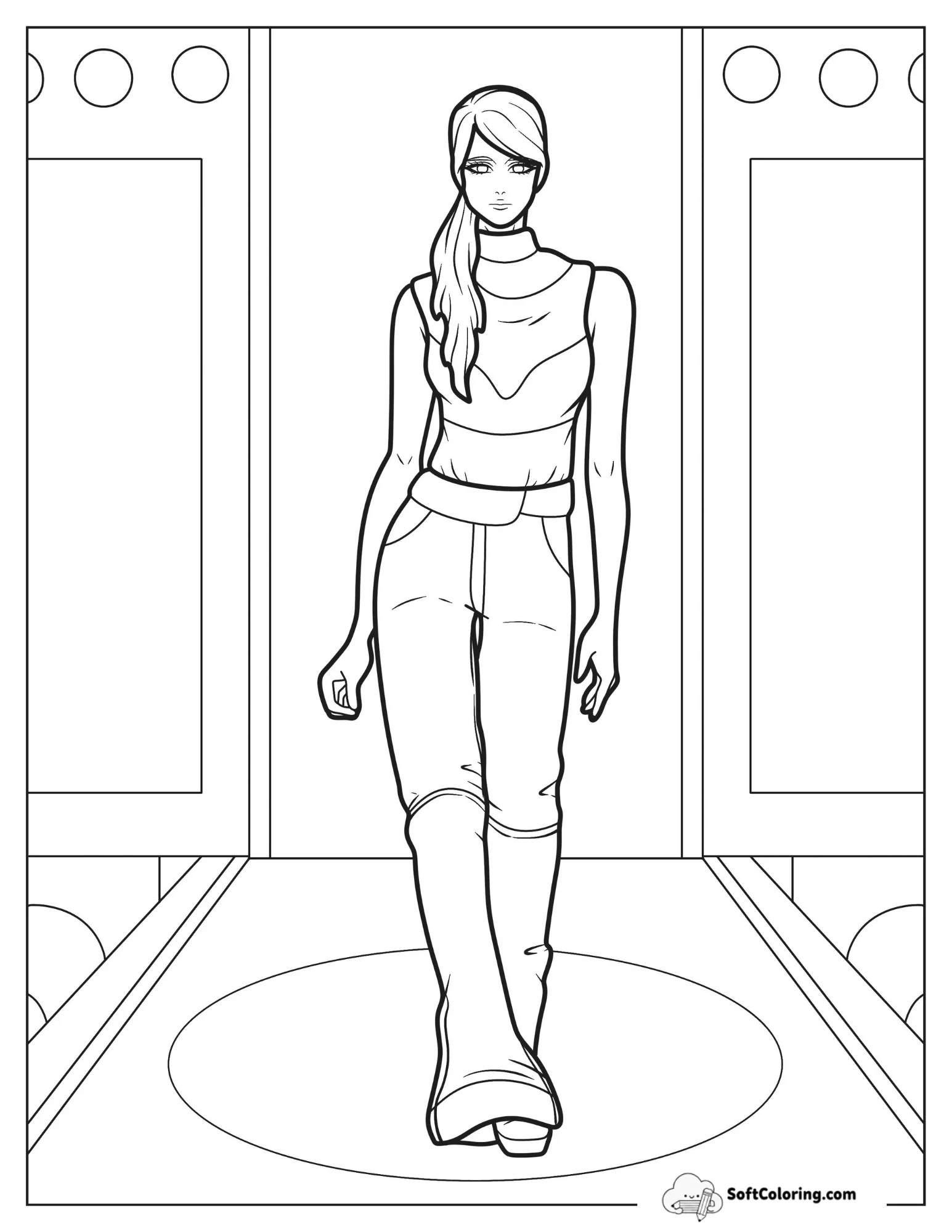 Fashion Of Model Walking Down The Runway