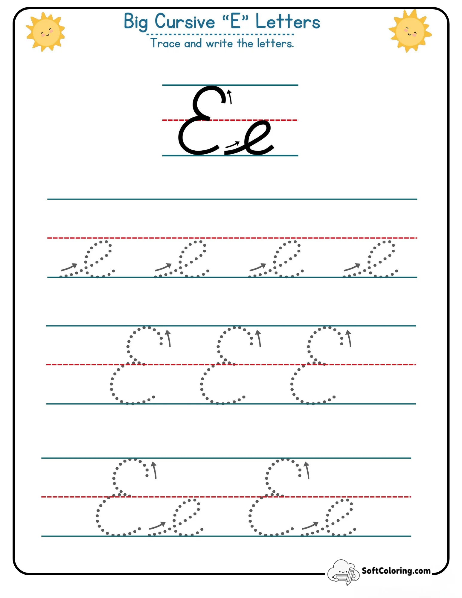 Big Cursive E Letters