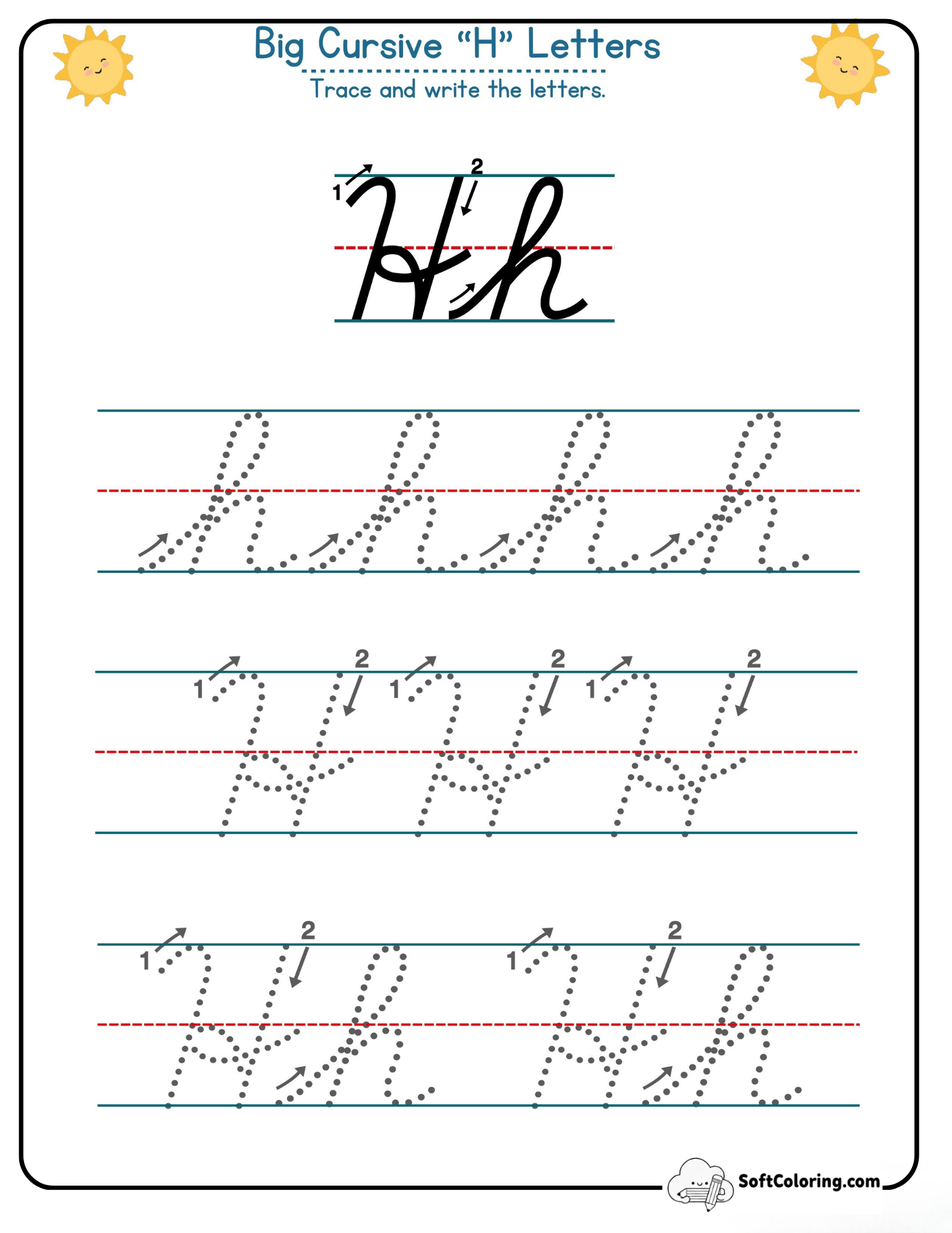 Big Cursive H Letters