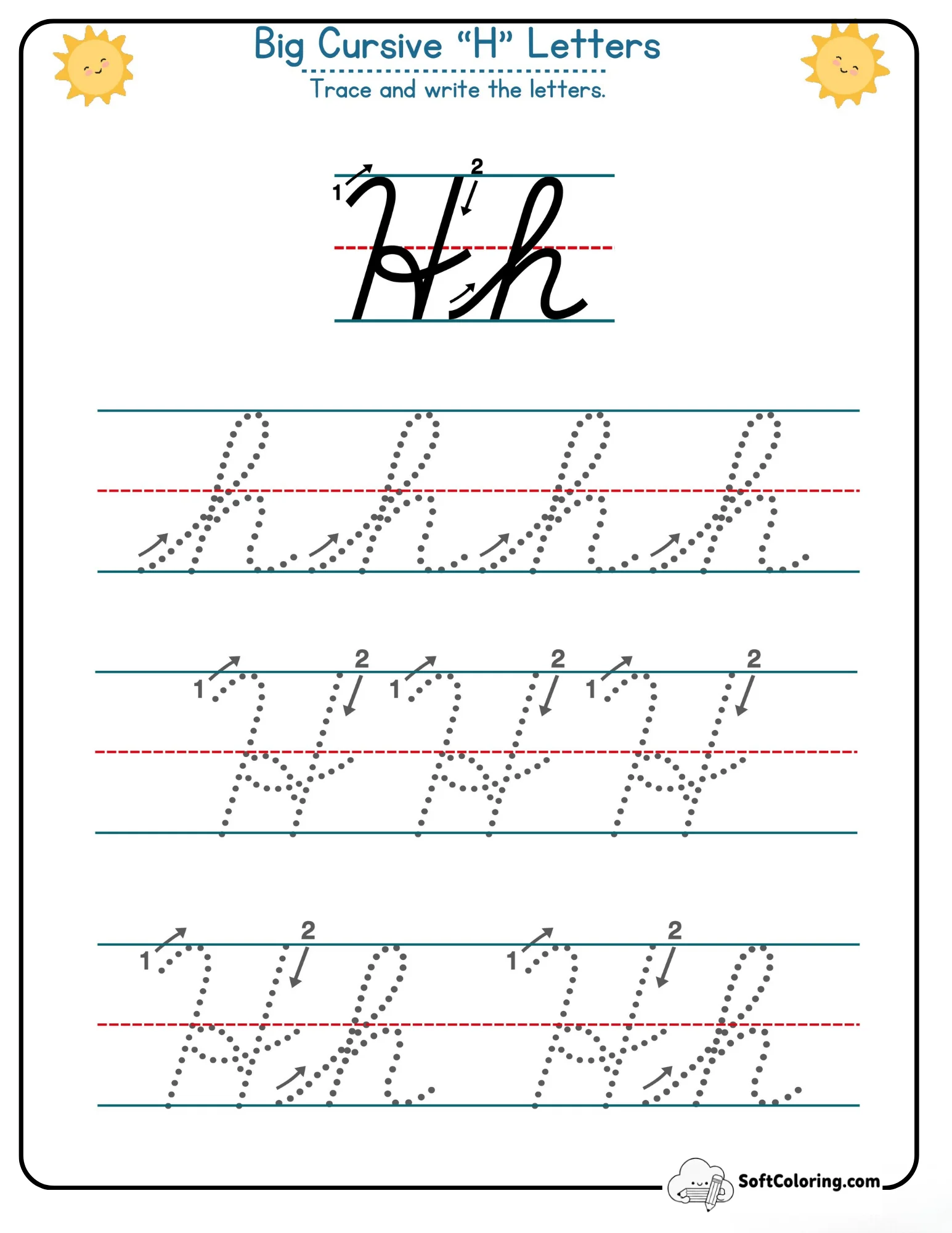 Big Cursive H Letters