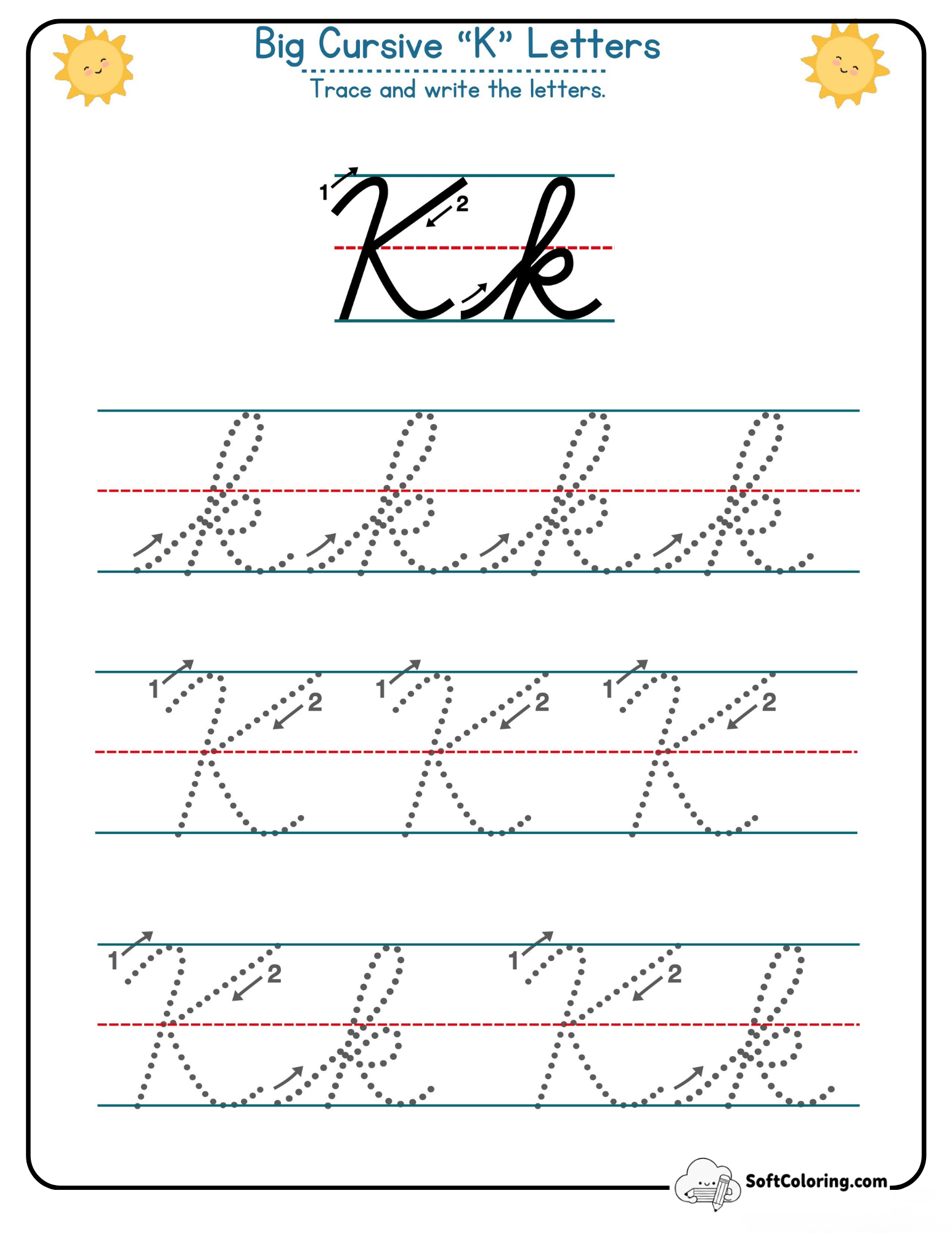 Big Cursive K Letters