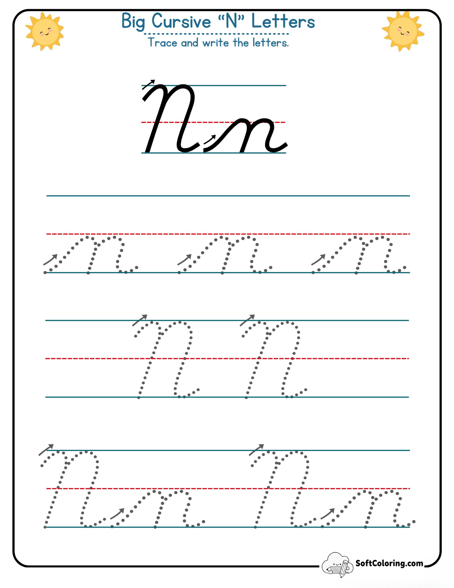 Big Cursive N Letters