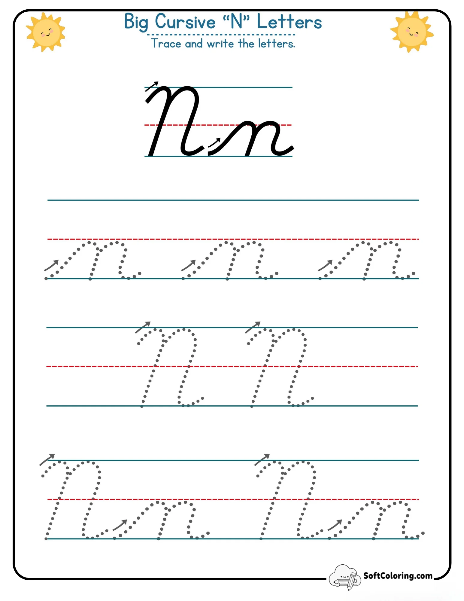 Big Cursive N Letters