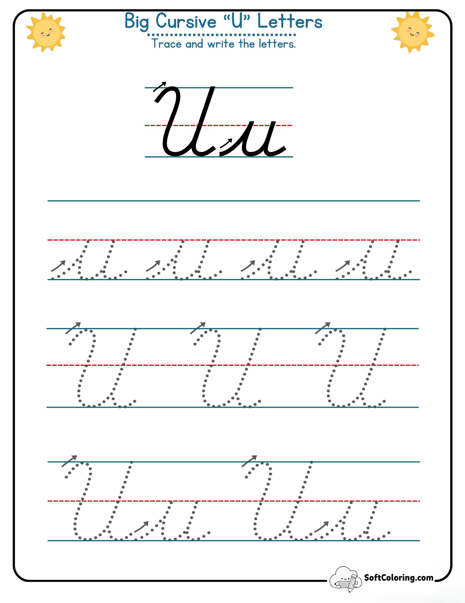 Big Cursive U Letters