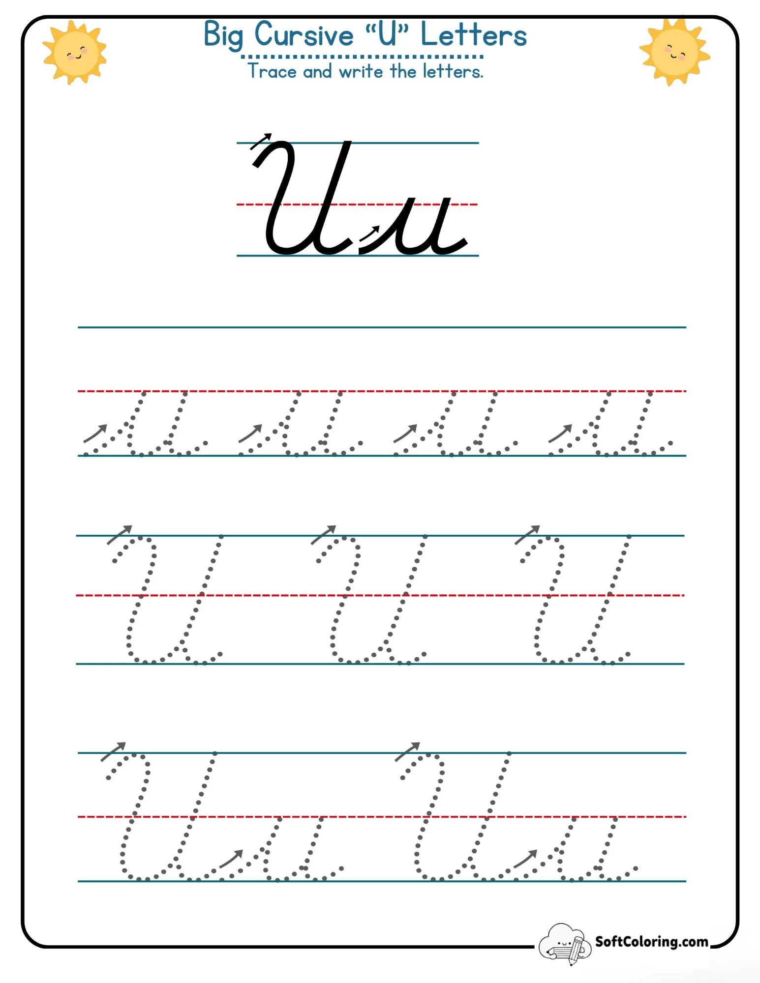 Big Cursive U Letters