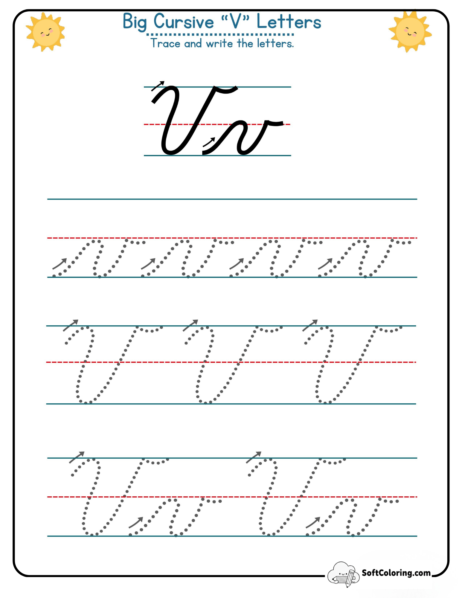 Big Cursive V Letters