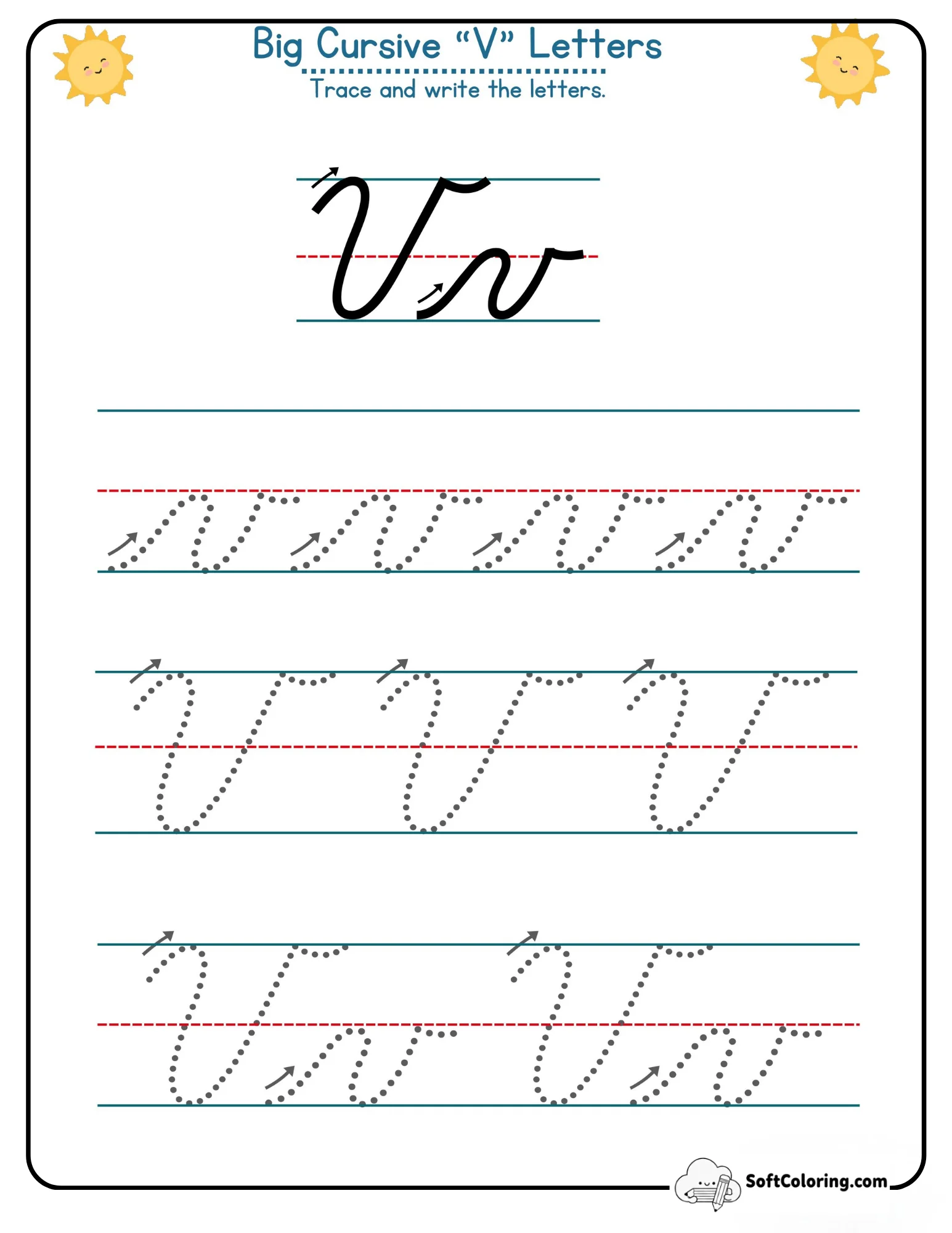 Big Cursive V Letters