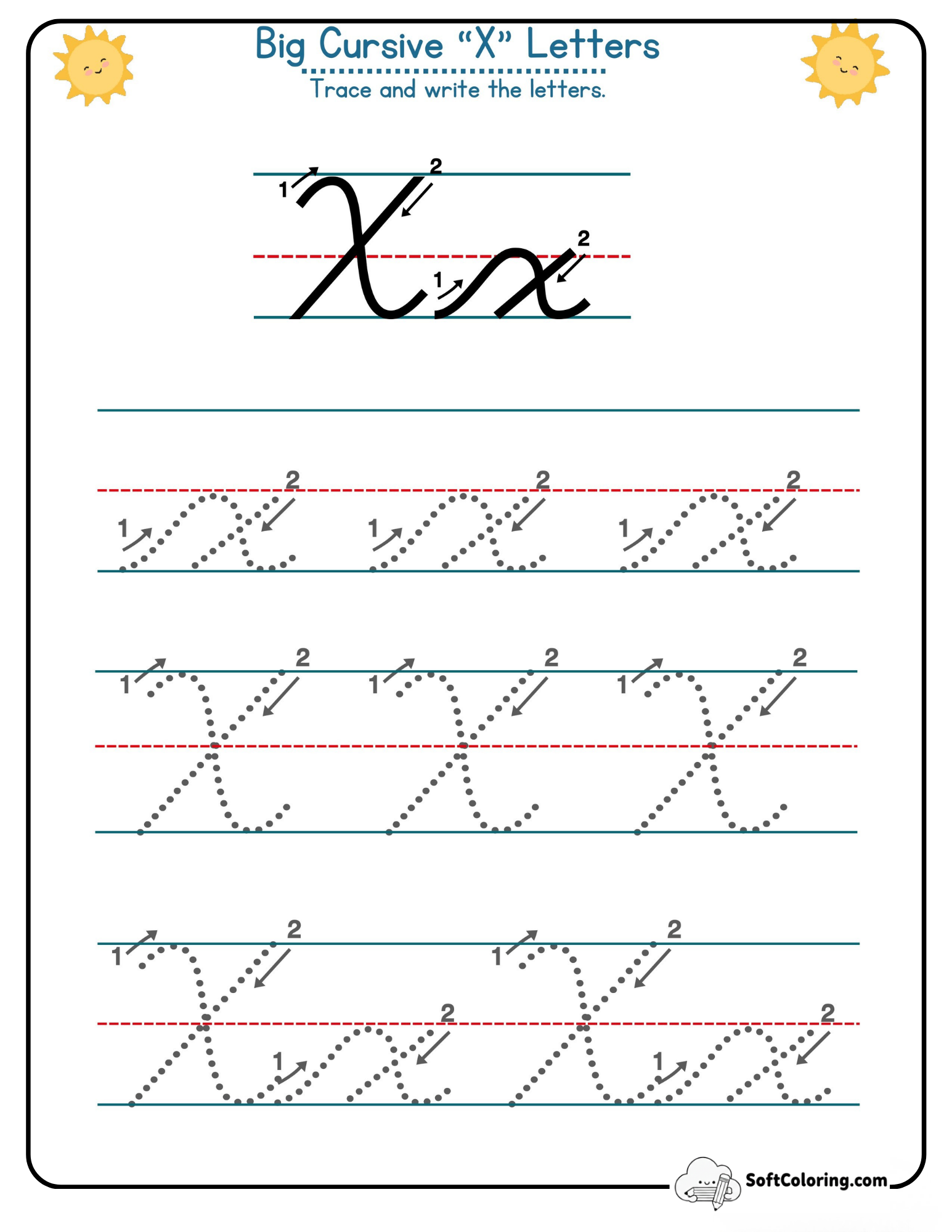 Big Cursive X Letters
