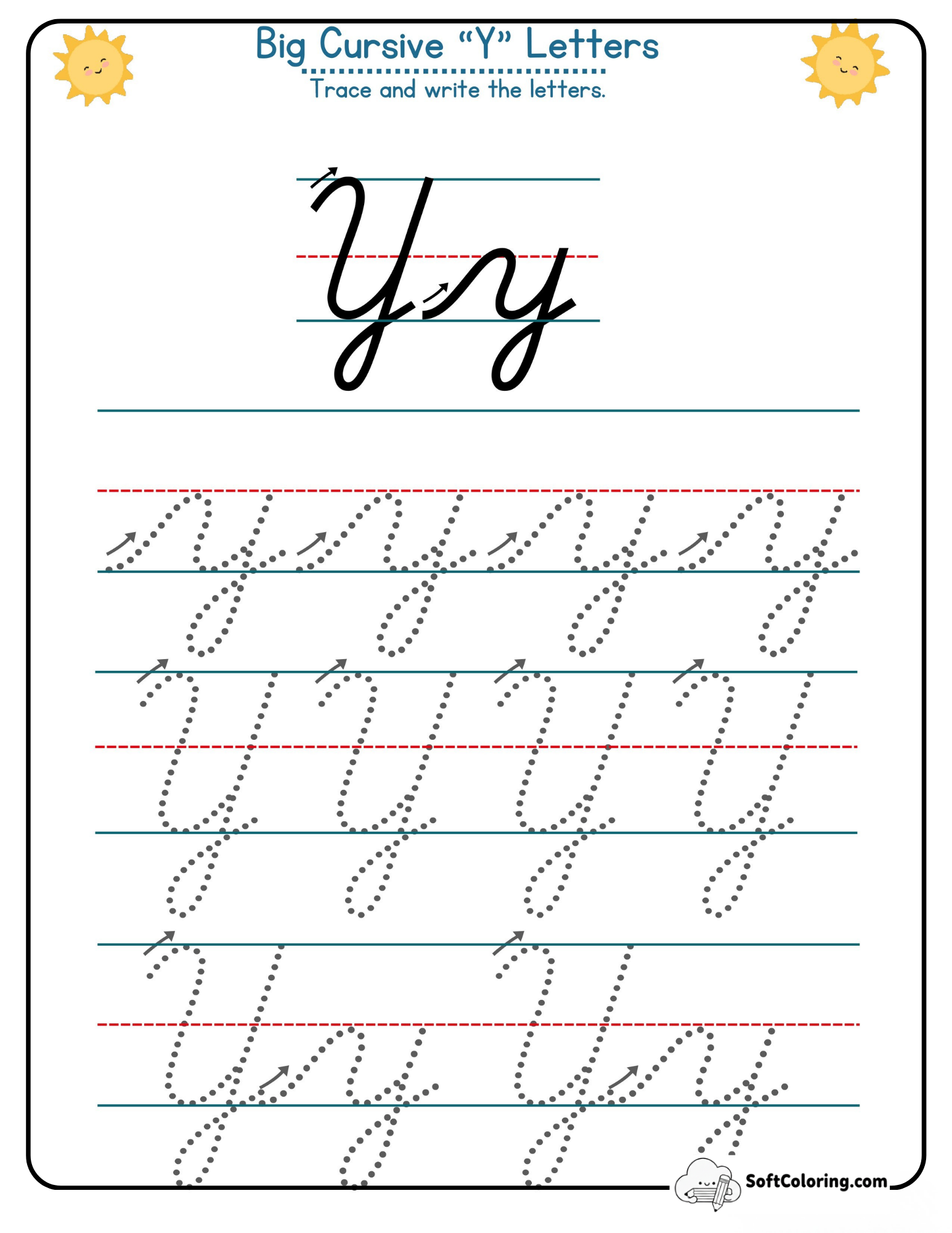 Big Cursive Y Letters