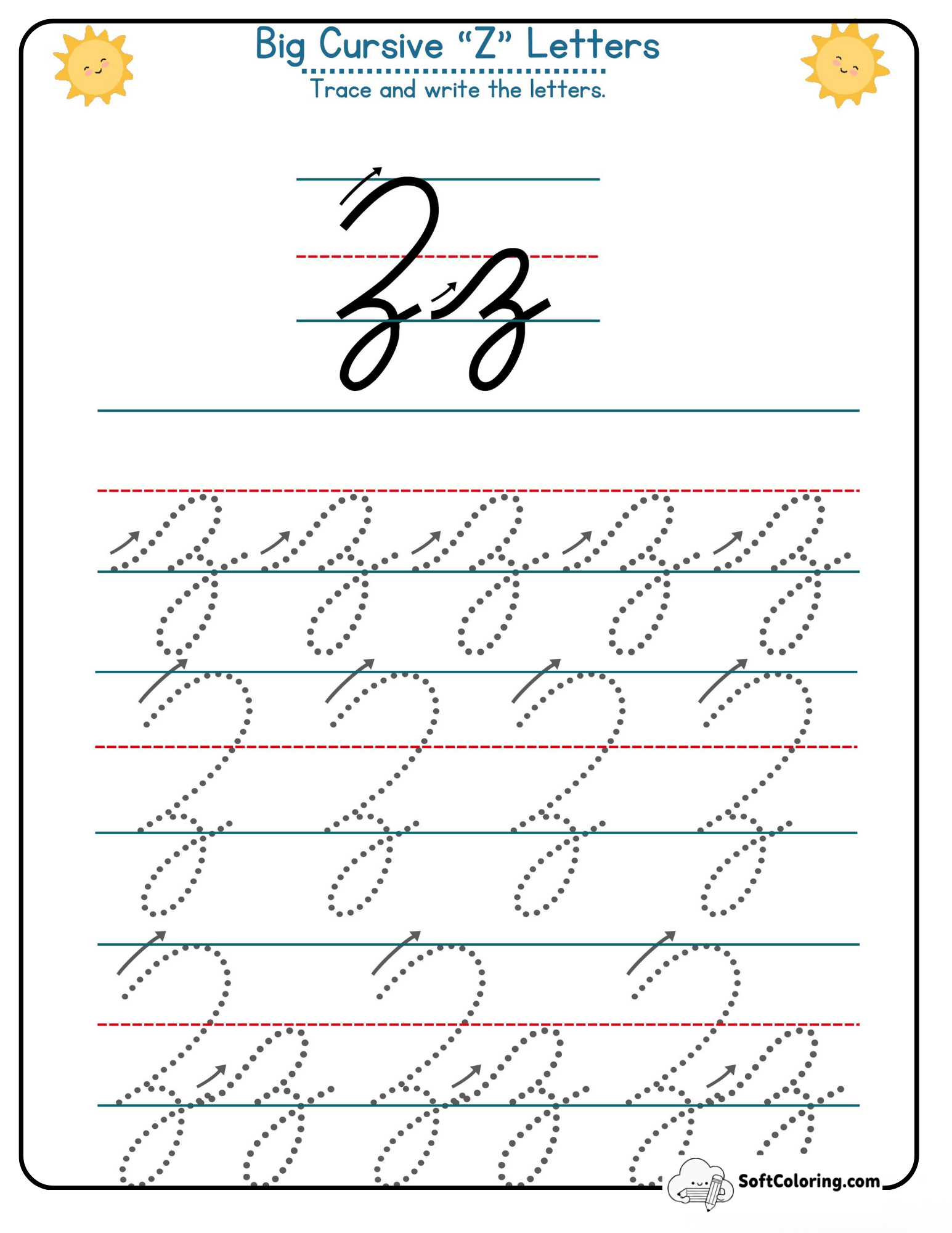 Big Cursive Z Letters