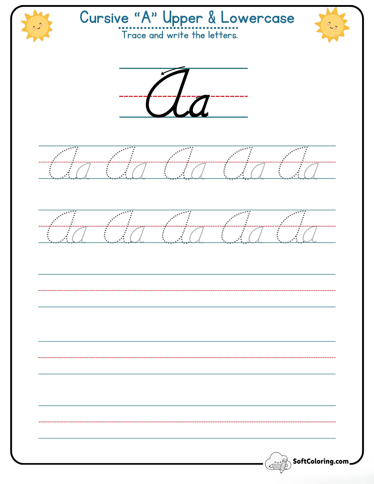 Cursive A Upper Lowercase