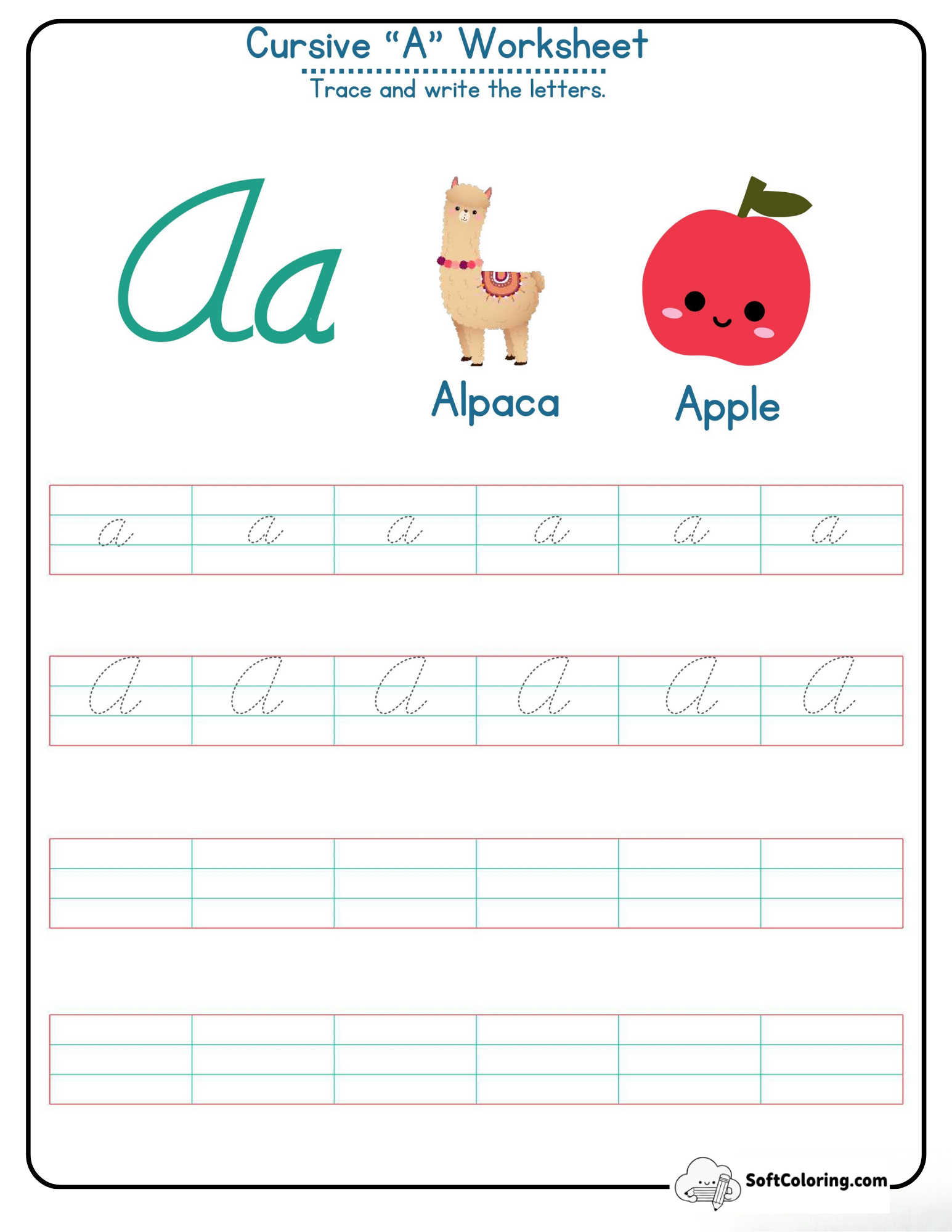 Cursive A Worksheet