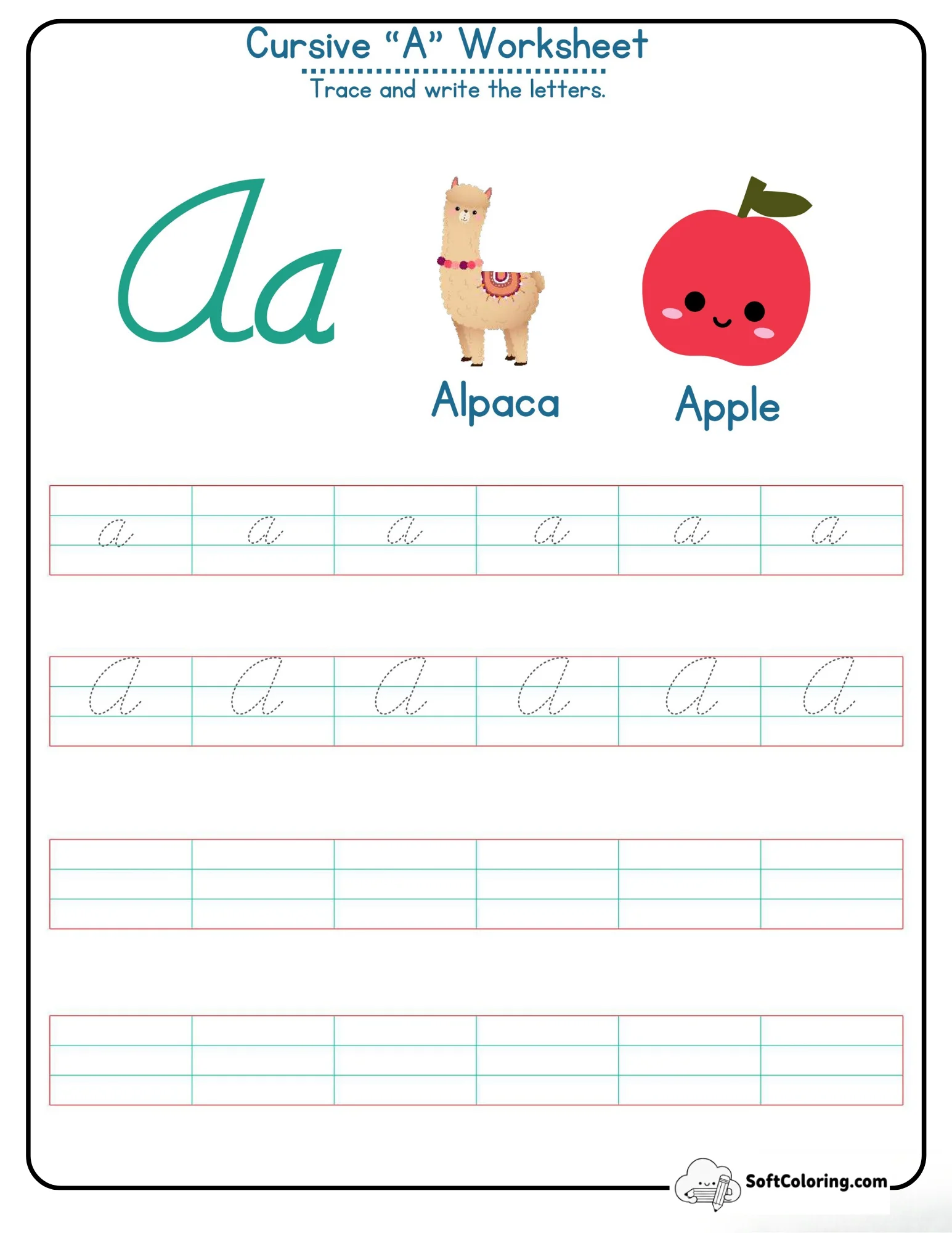 Cursive A Worksheet