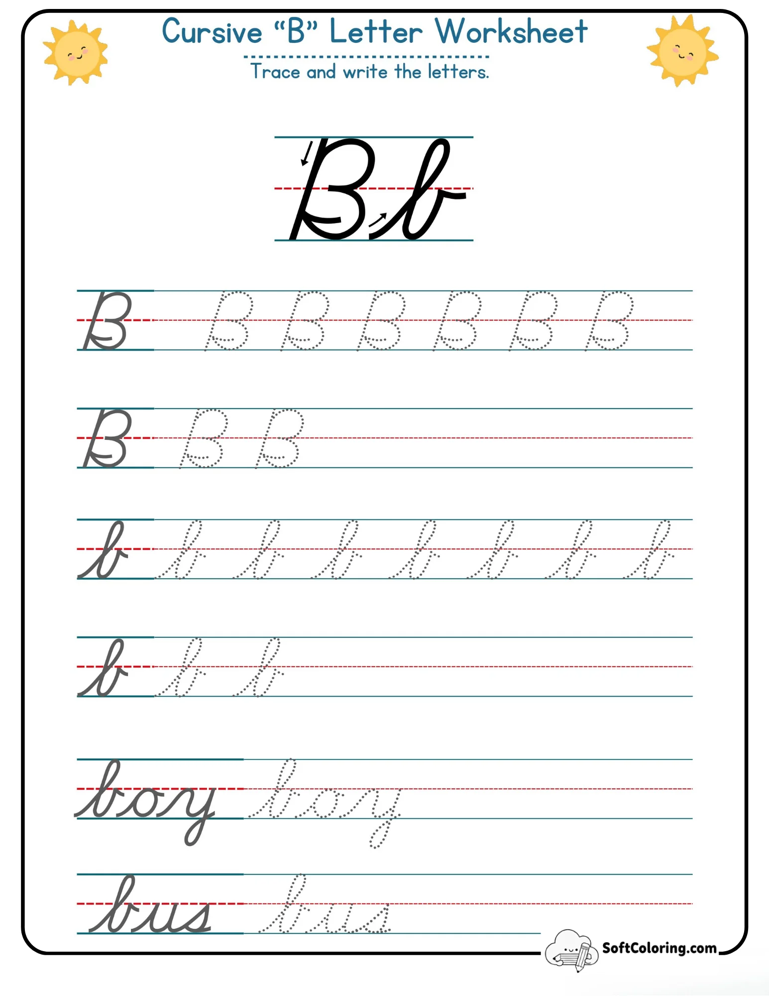 Cursive B Worksheet 2
