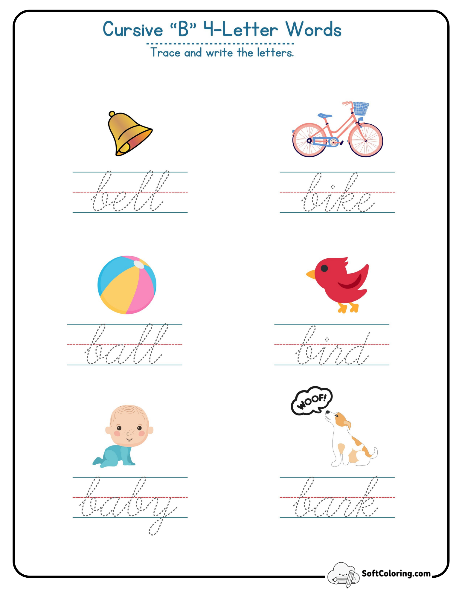 Cursive B Worksheet 6