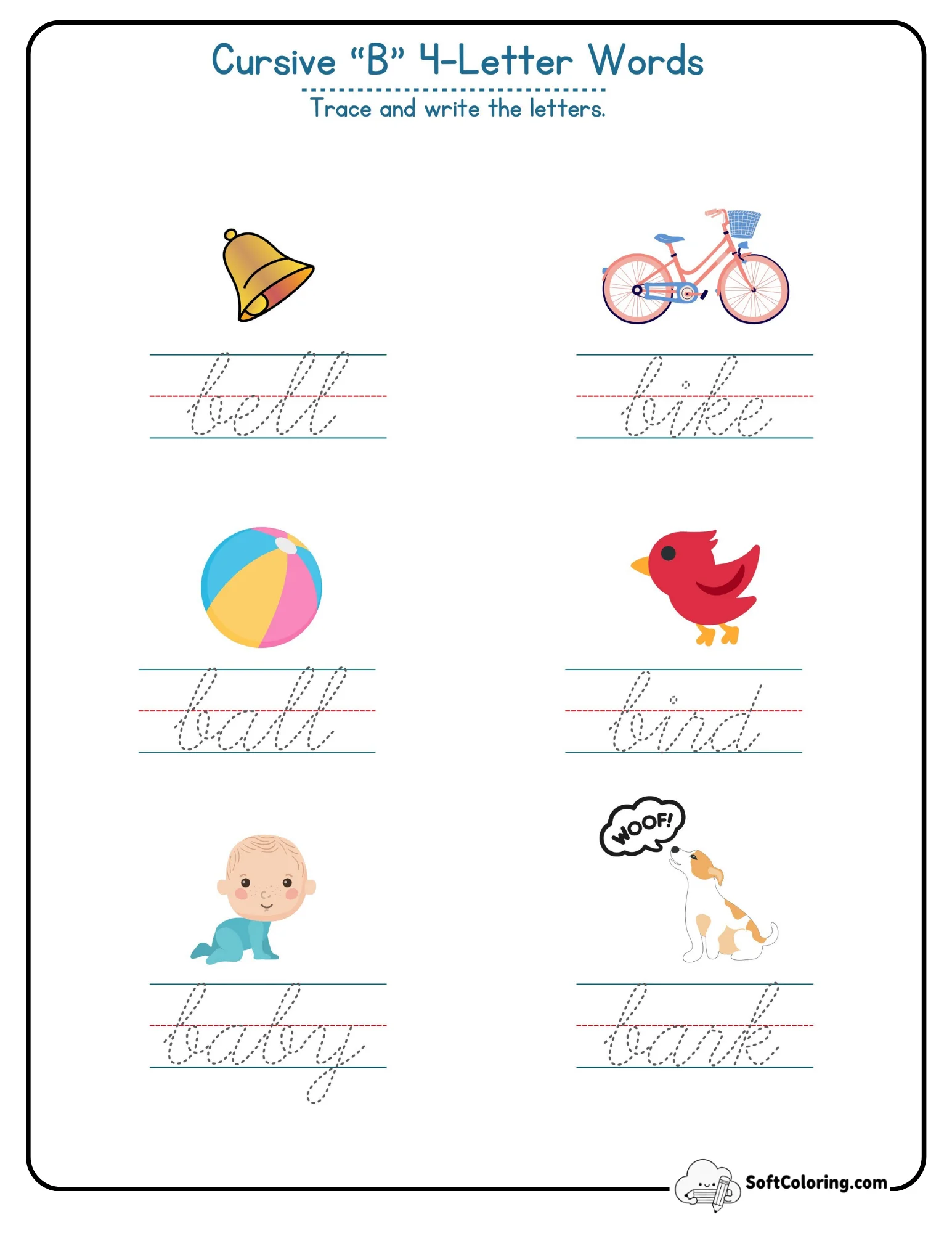 Cursive B Worksheet 6