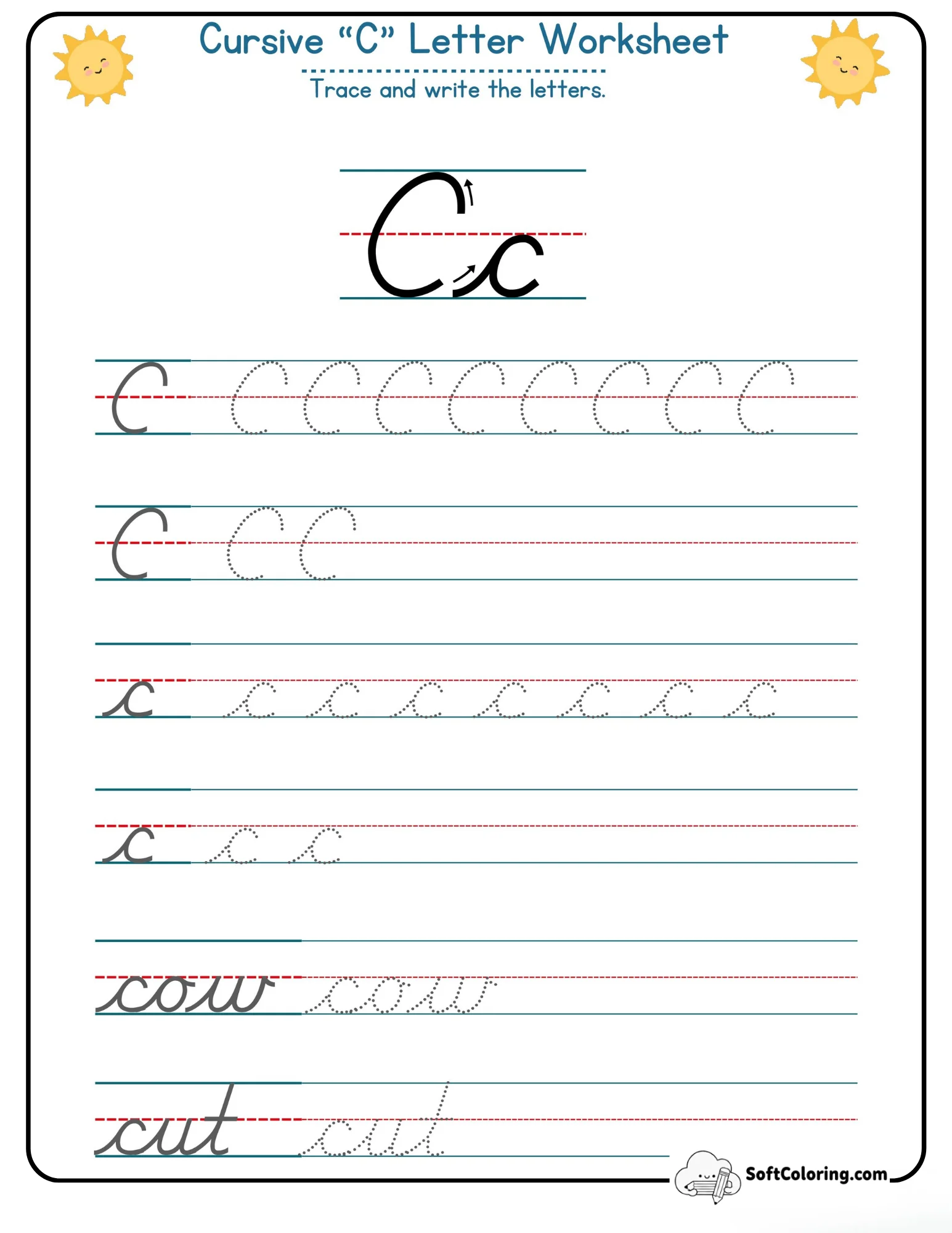 Cursive C Letter Worksheet