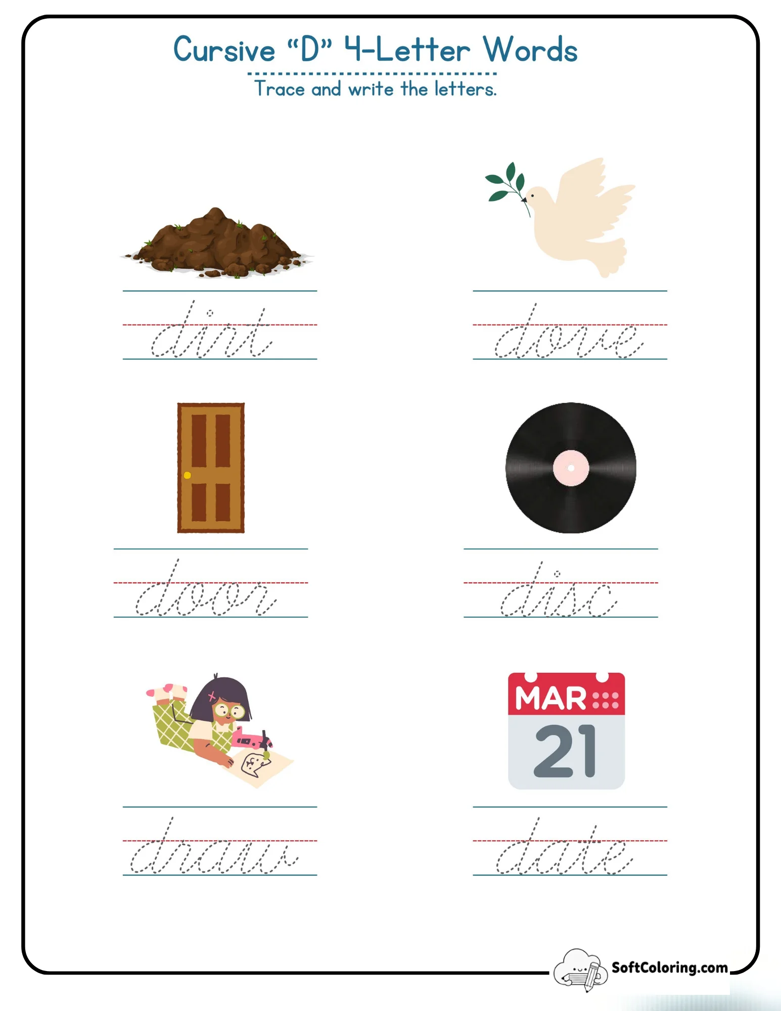 Cursive D 4 Letter Words
