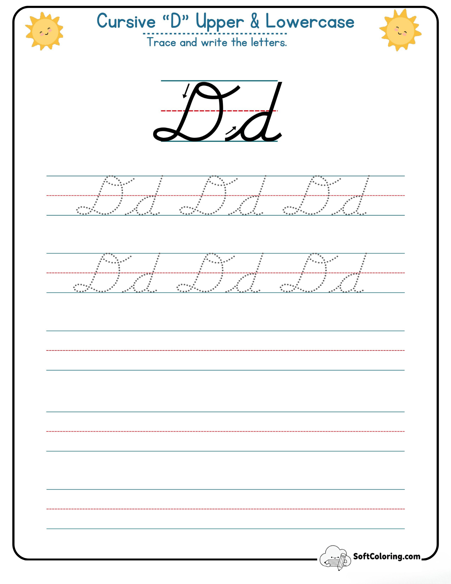 Cursive D Upper Lowercase
