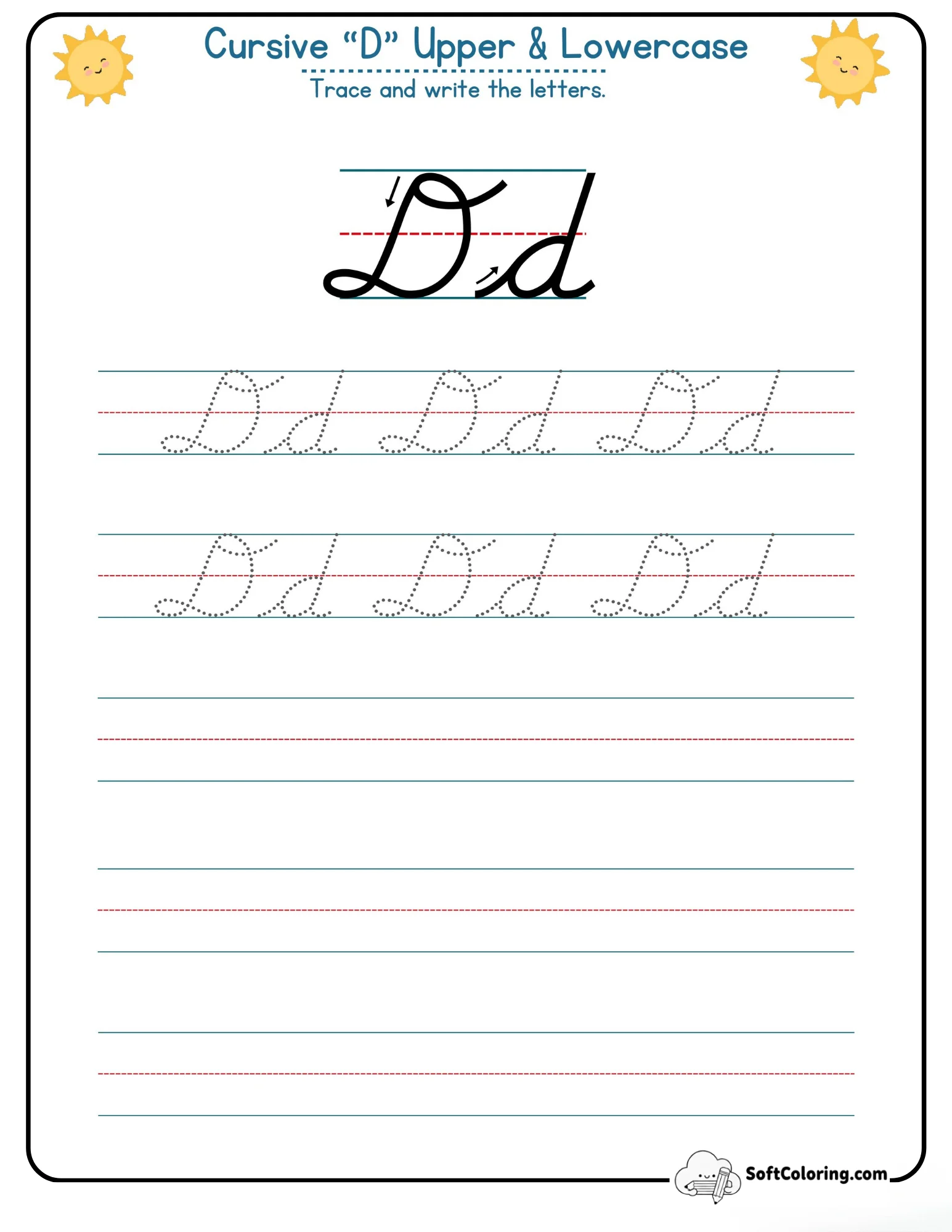 Cursive D Upper Lowercase
