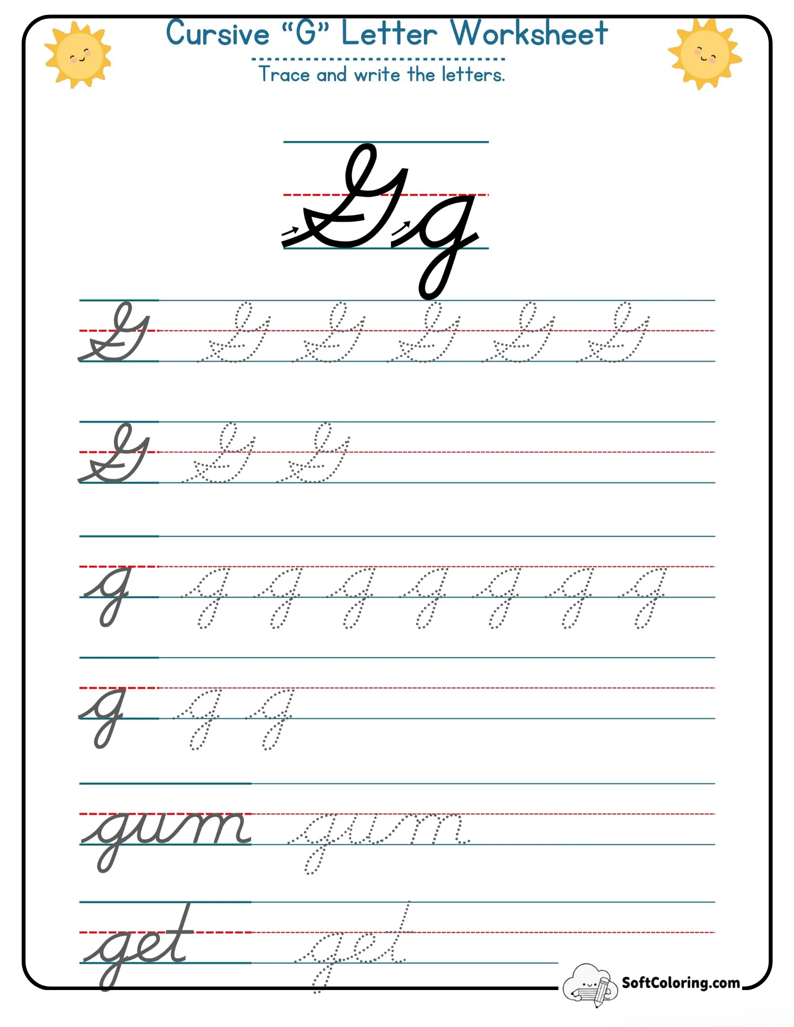 Cursive G Letter Worksheet