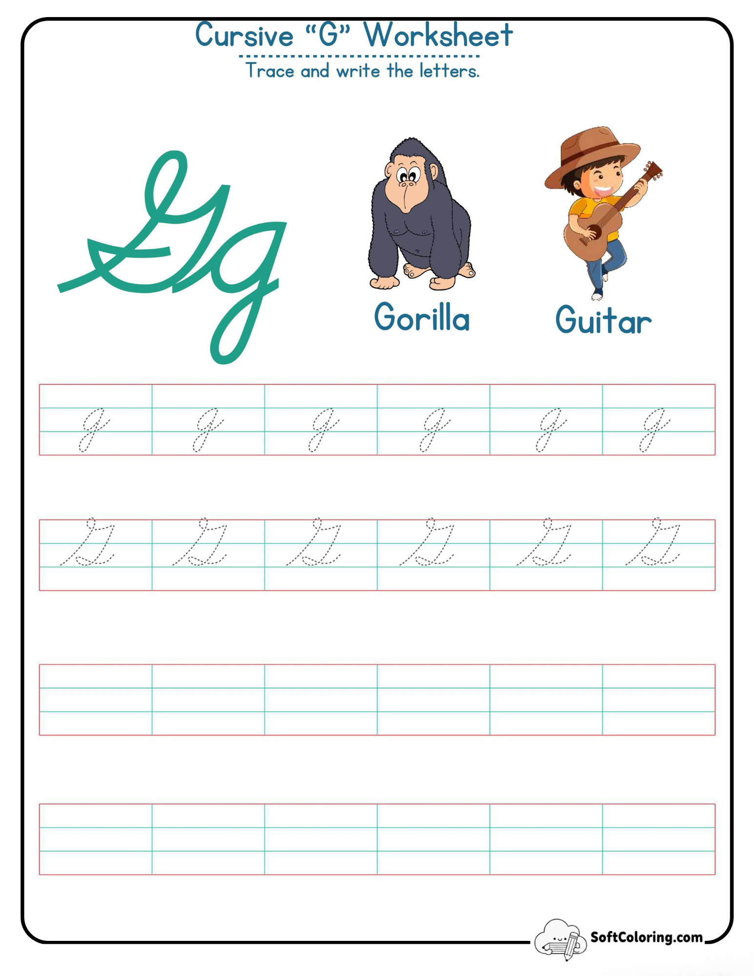 Cursive G Worksheet