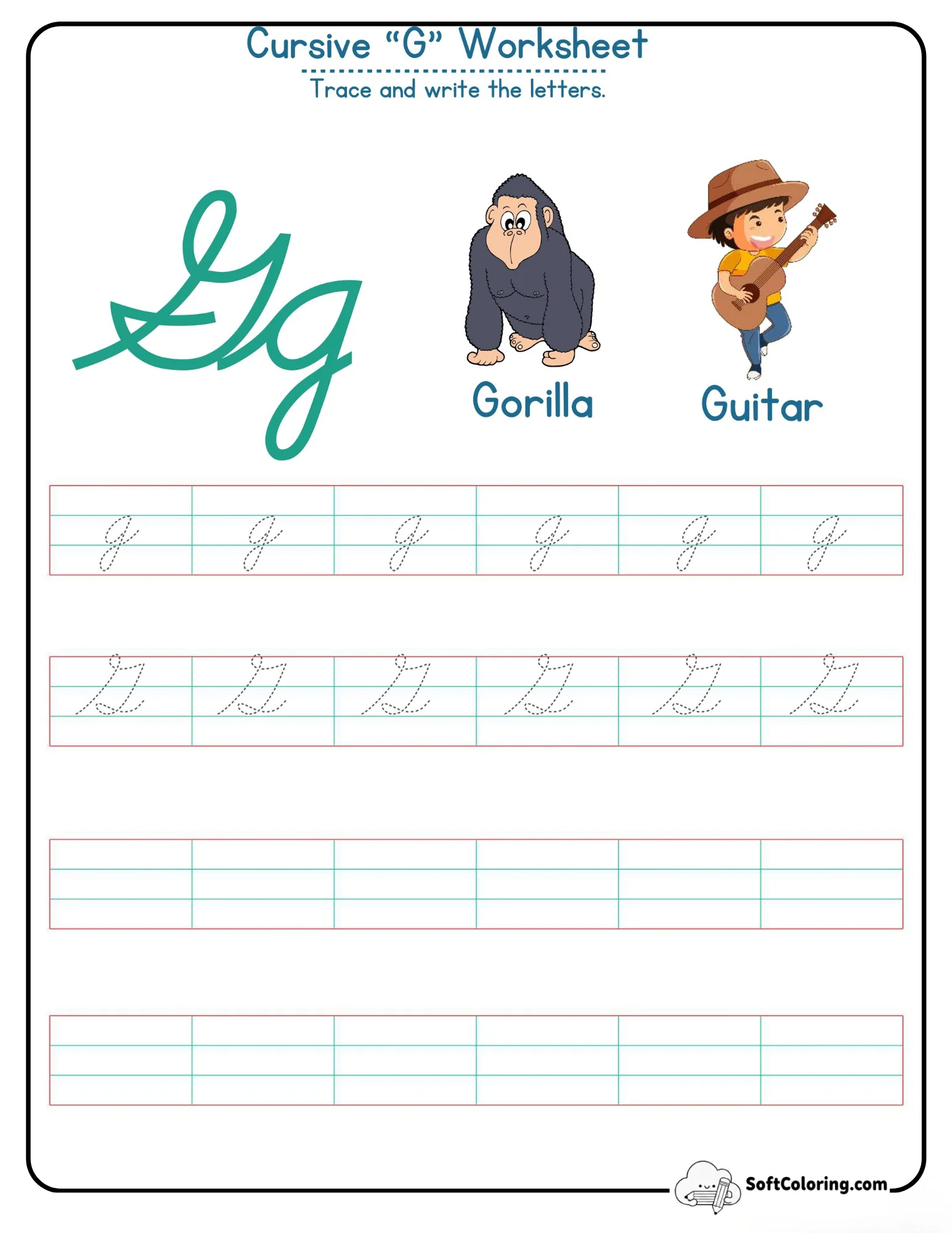 Cursive G Worksheet