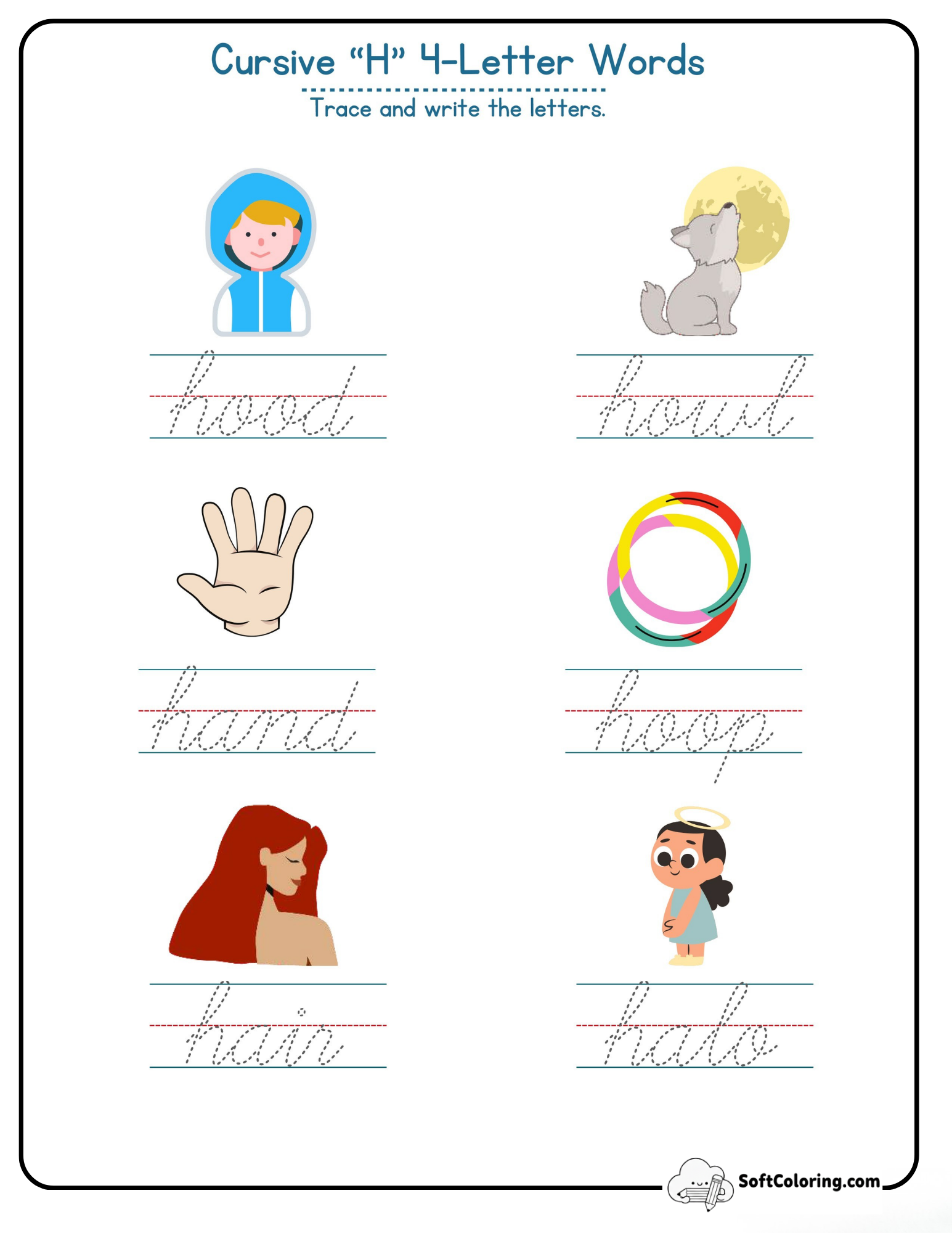 Cursive H 4 Letter Words