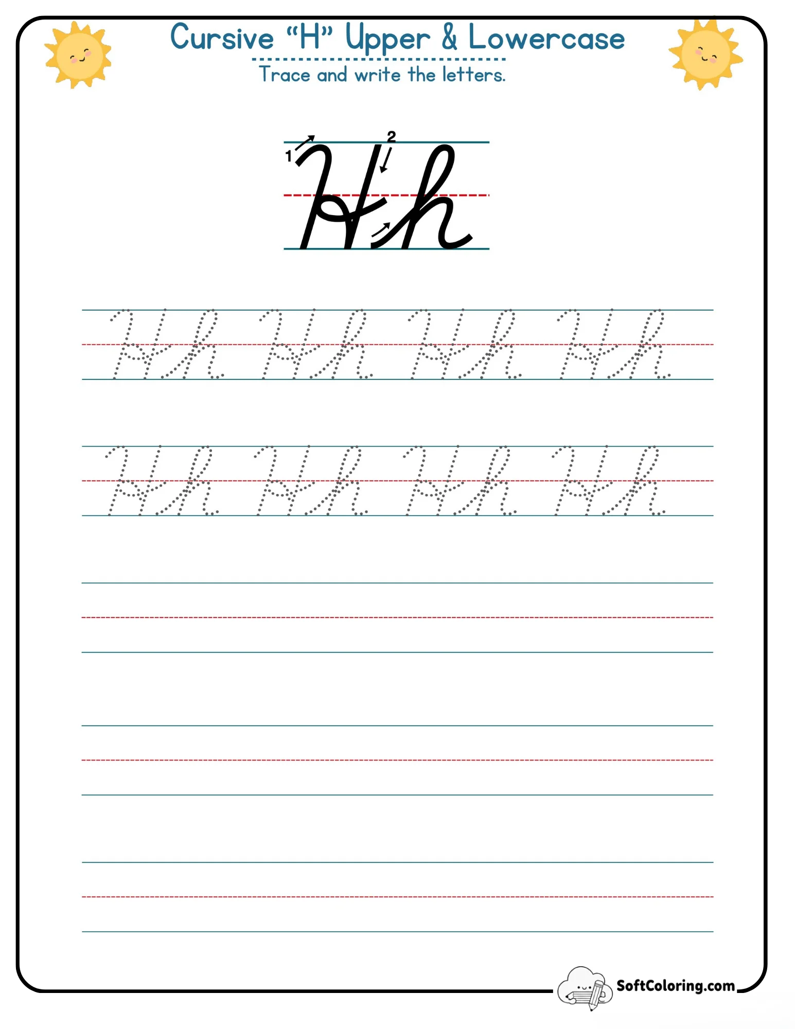 Cursive H Upper Lowercase