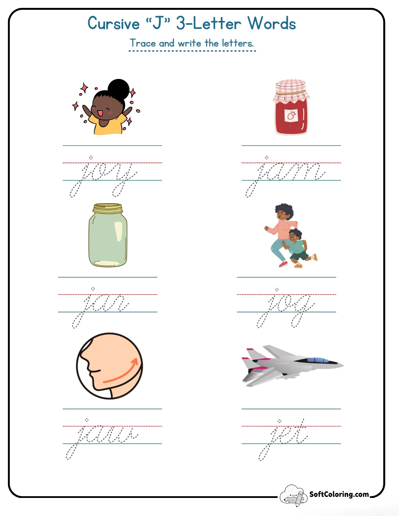 Cursive J 3 Letter Words
