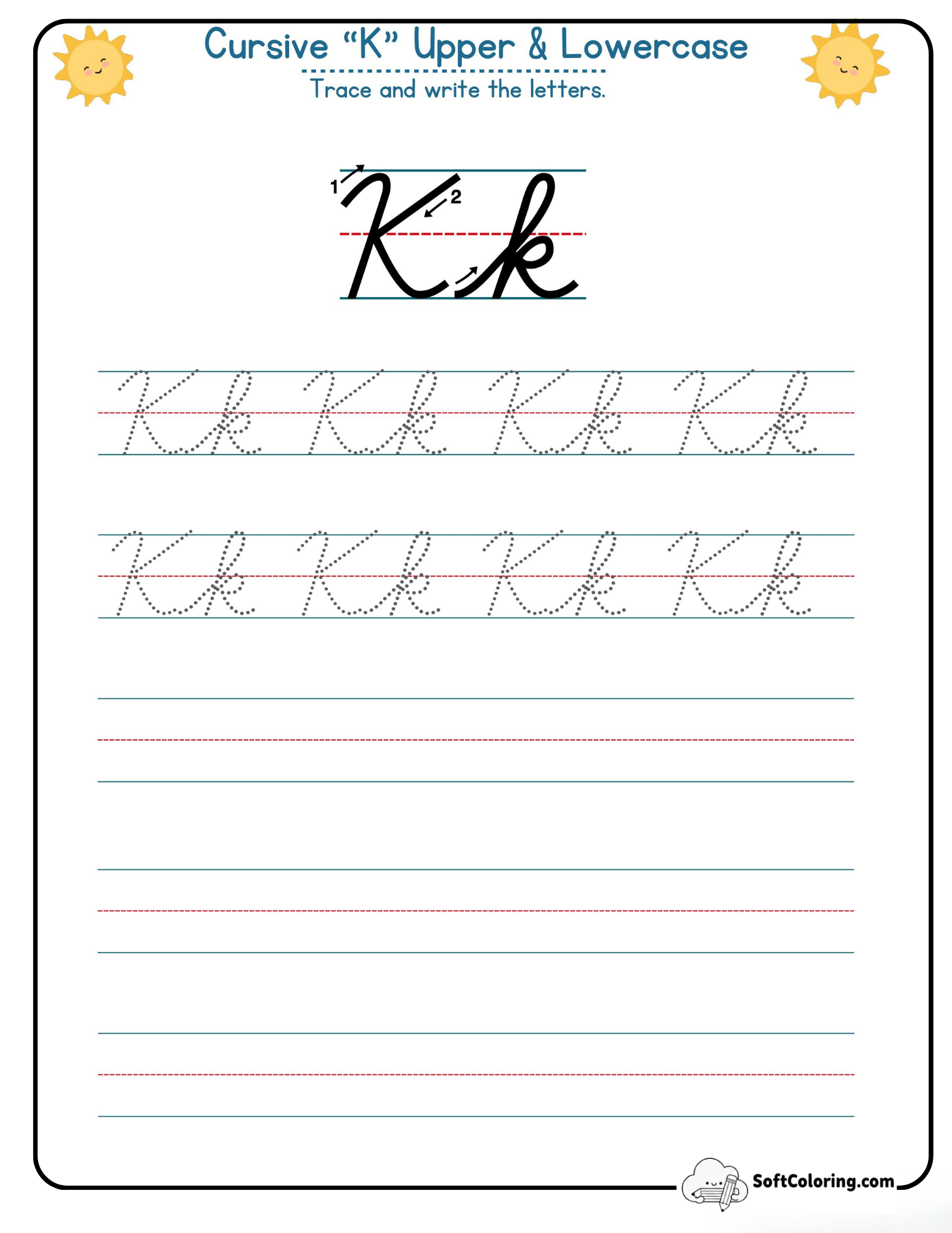 Cursive K Upper Lowercase