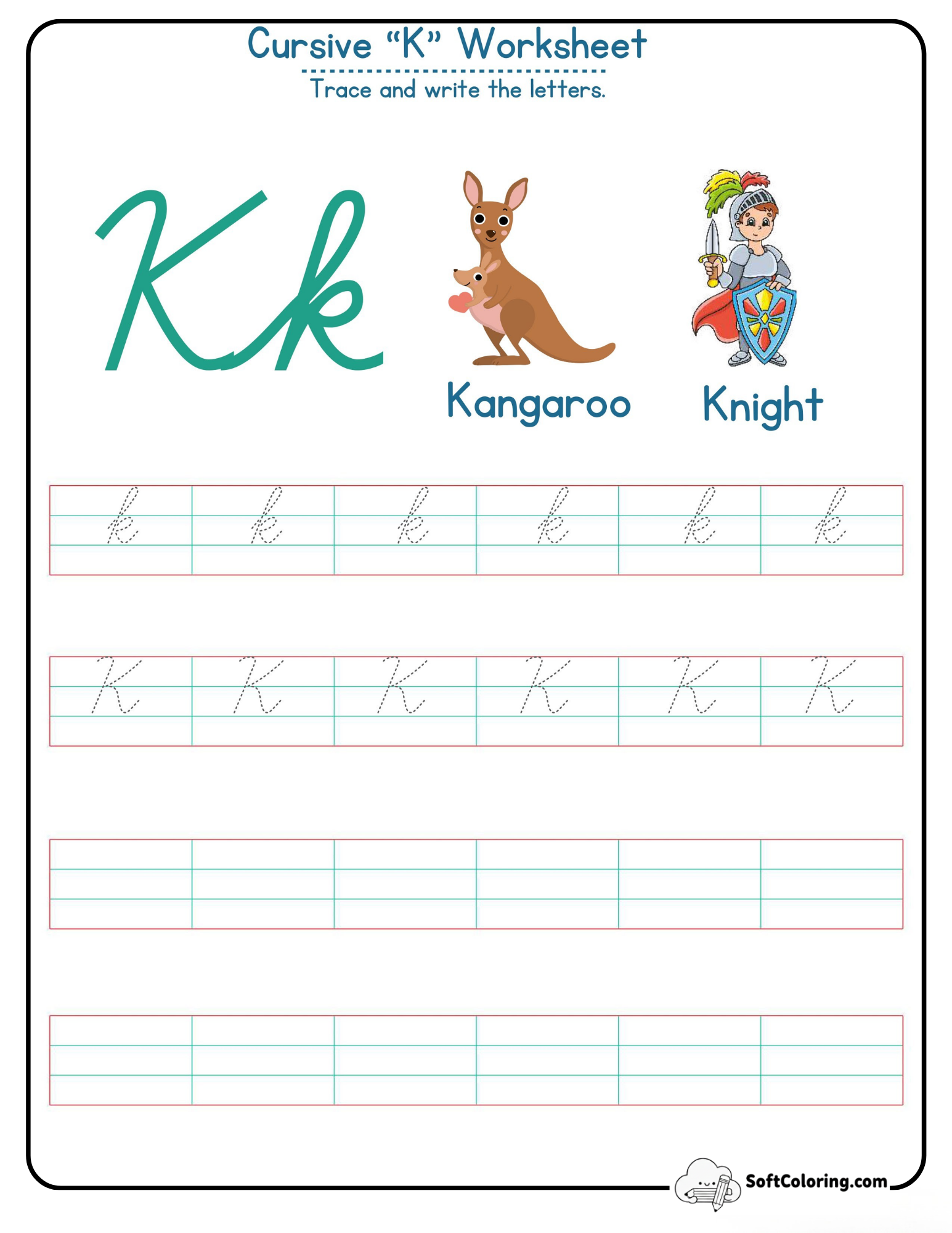 Cursive K Worksheet