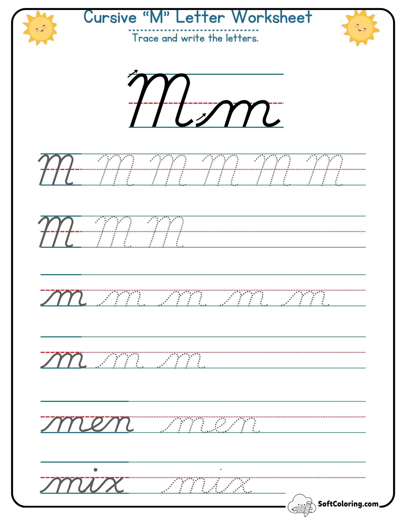 Cursive M Letter Worksheet