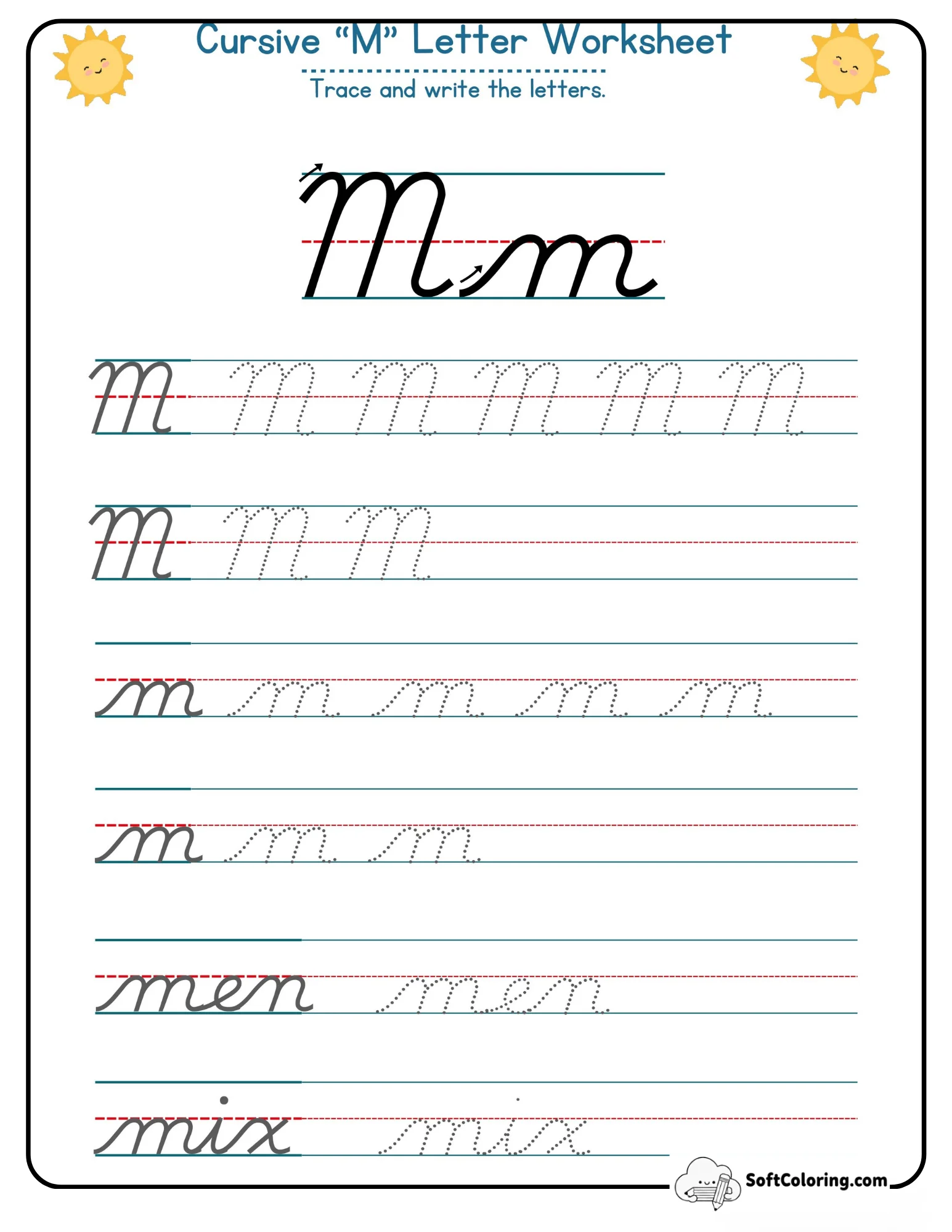 Cursive M Letter Worksheet