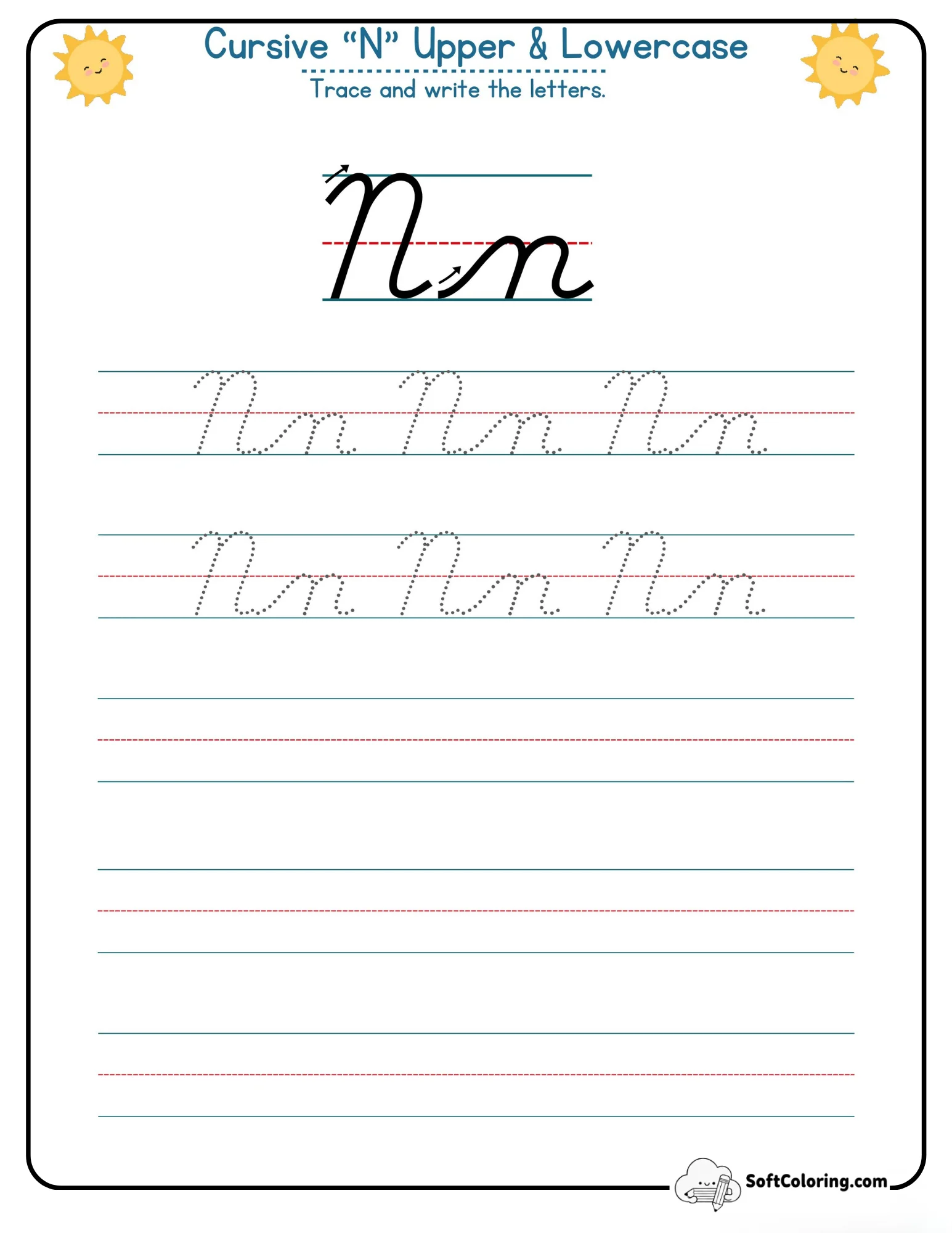 Cursive N Upper Lowercase