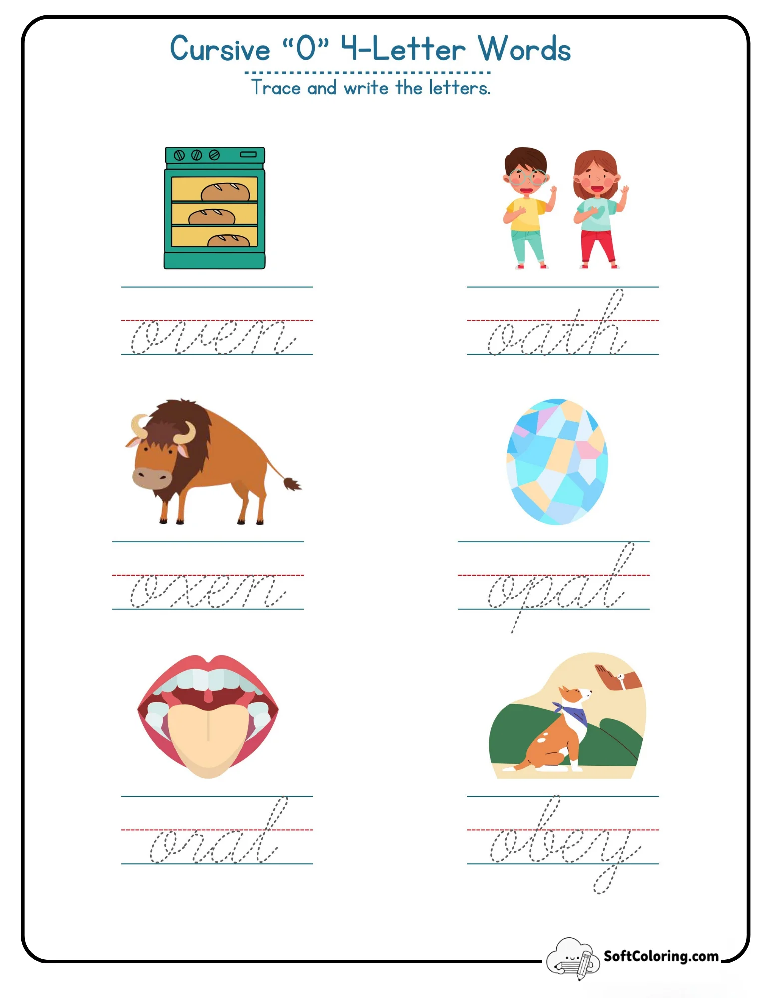 Cursive O 4 Letter Words