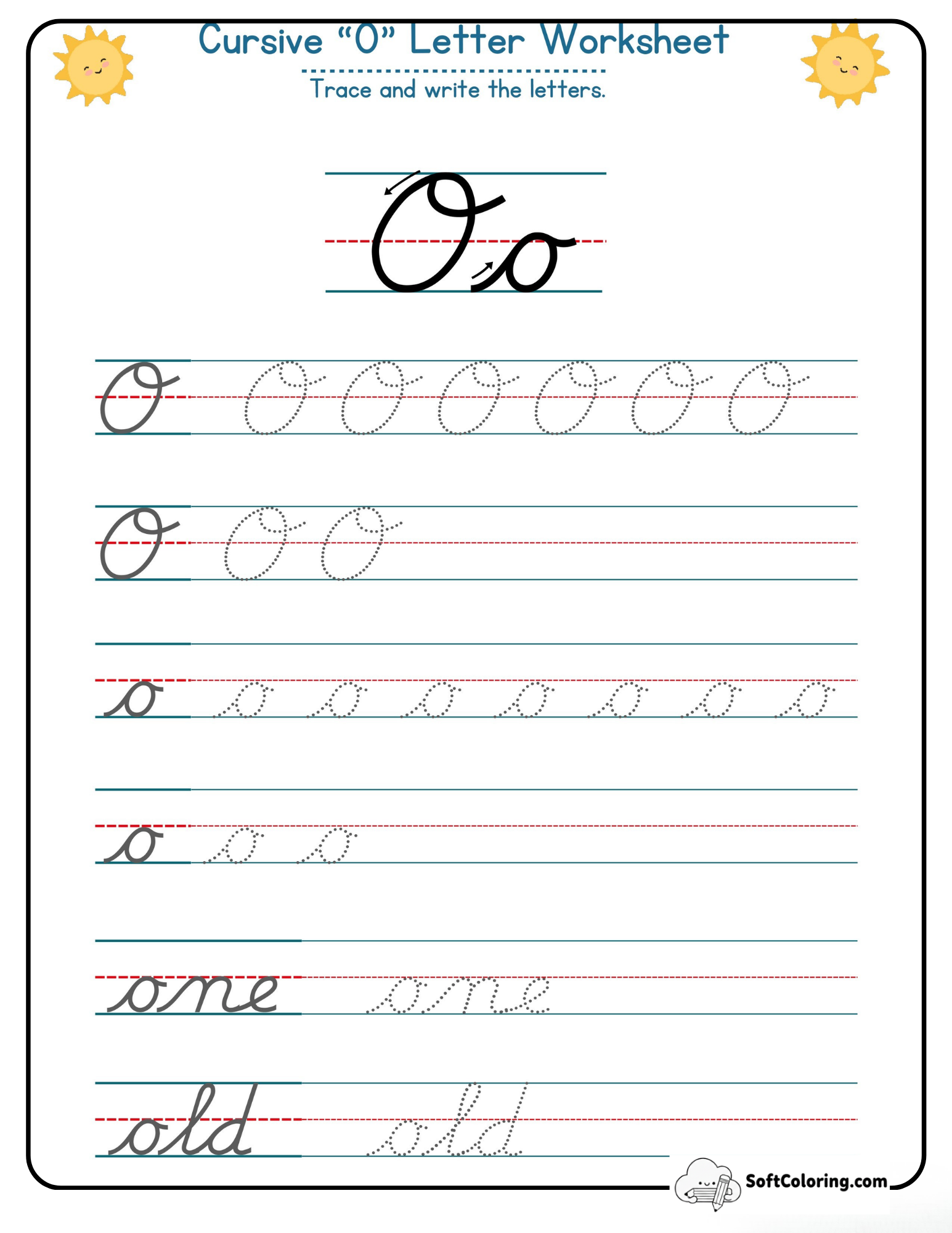 Cursive O Letter Worksheet