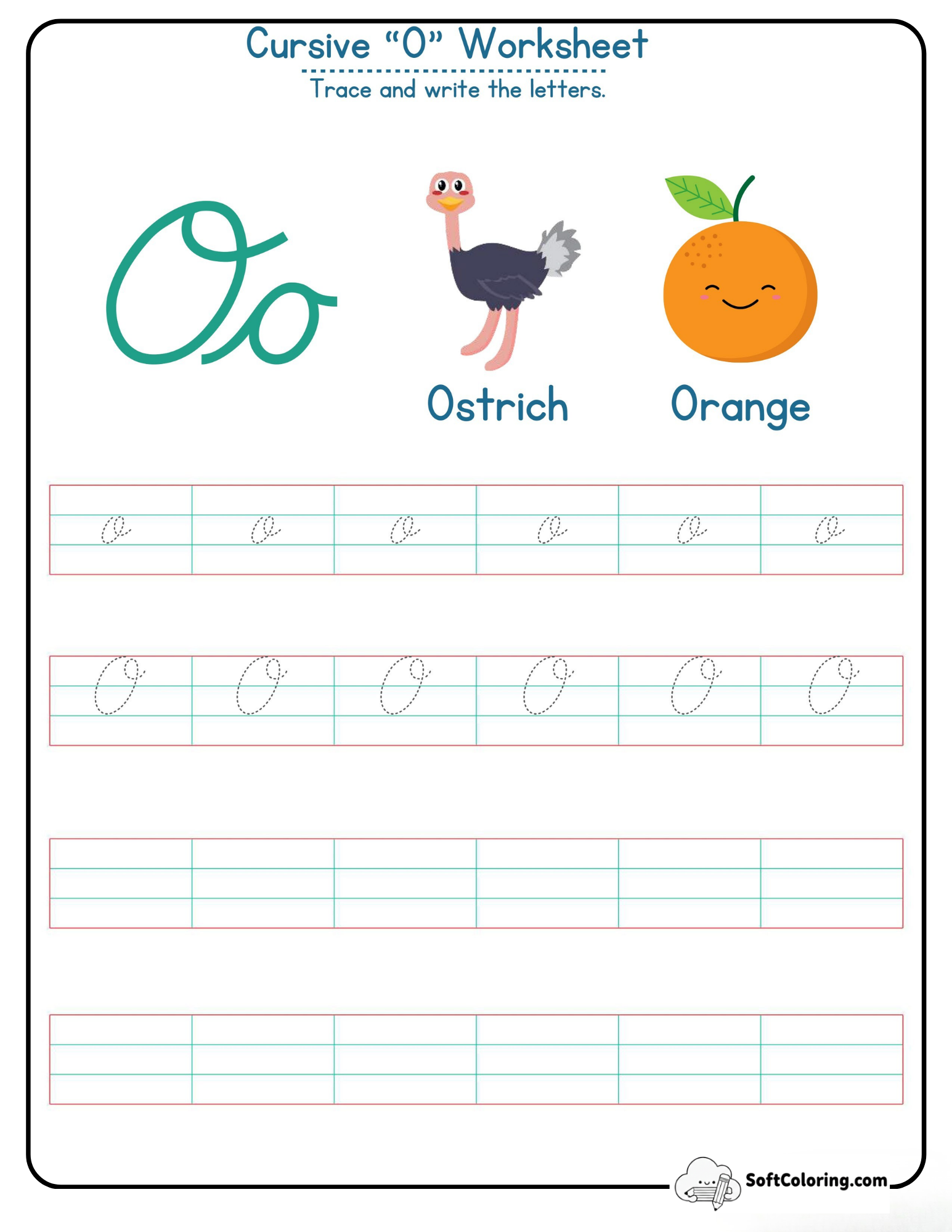 Cursive O Worksheet