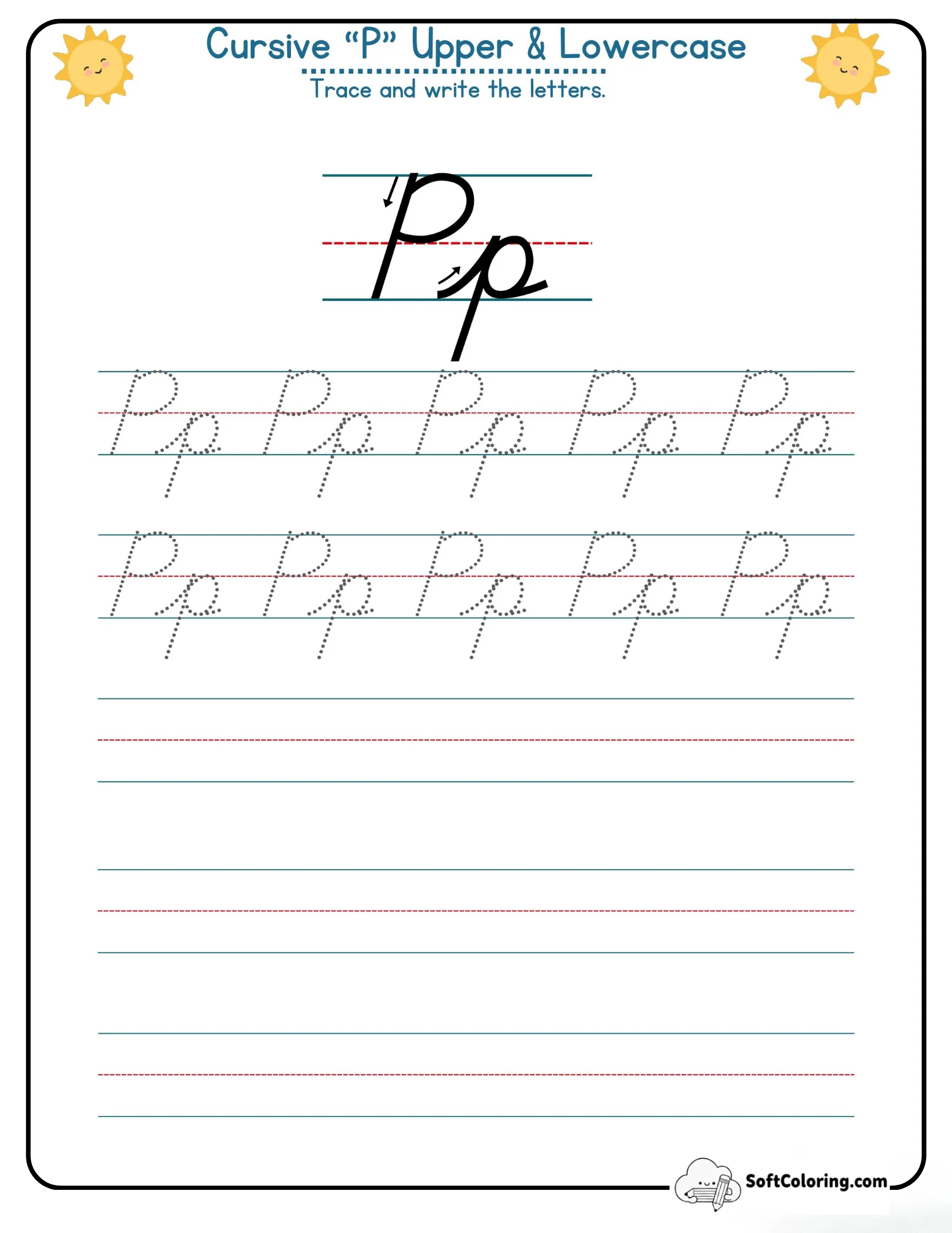 Cursive P Upper Lowercase