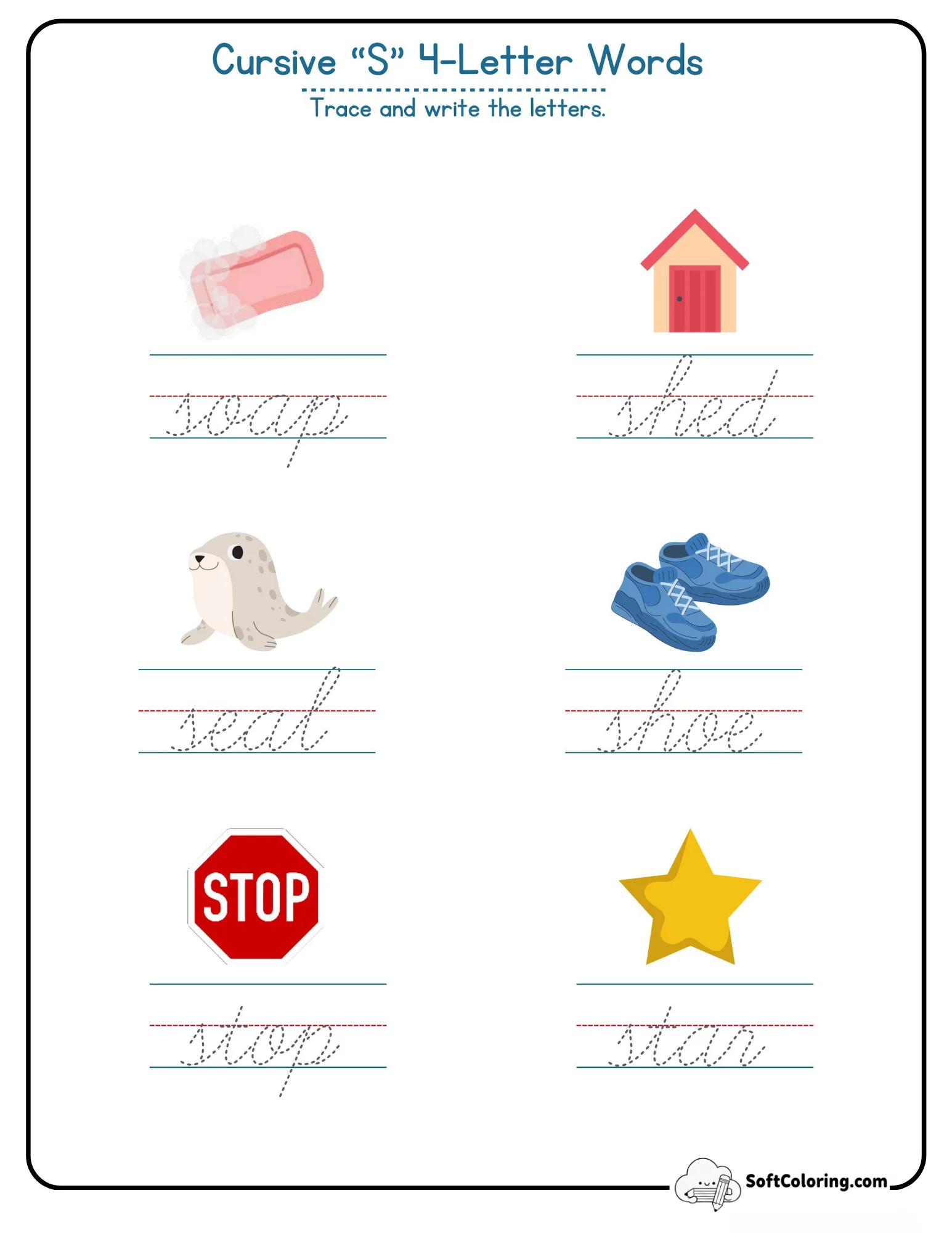 Cursive S 4 Letter Words