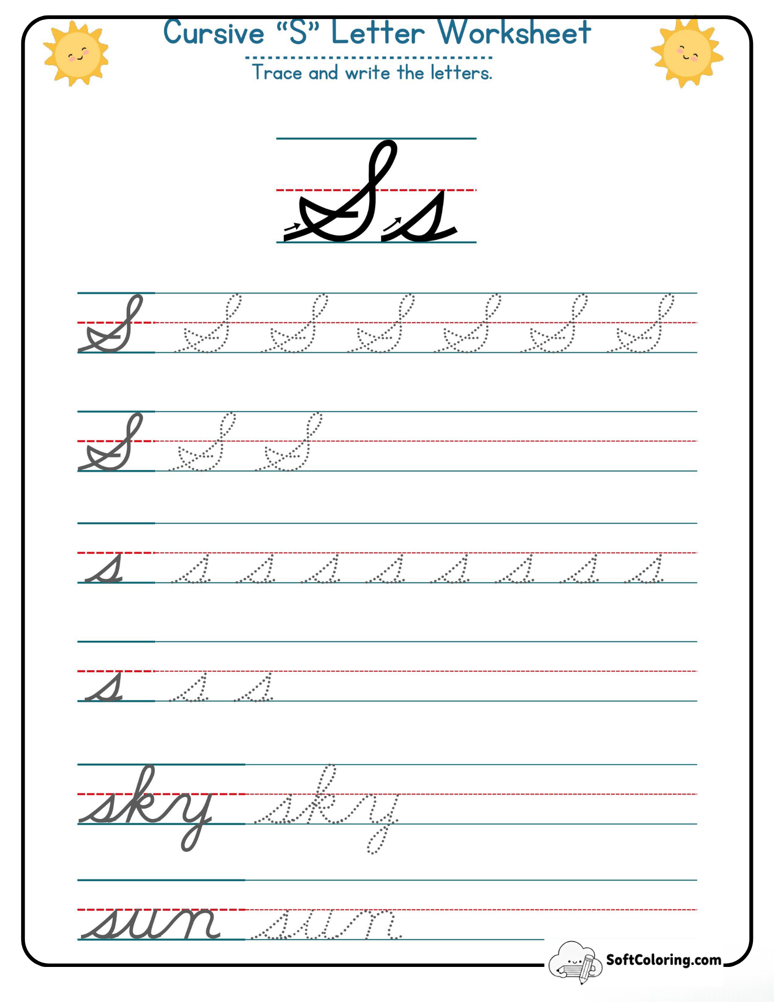 Cursive S Letter Worksheet