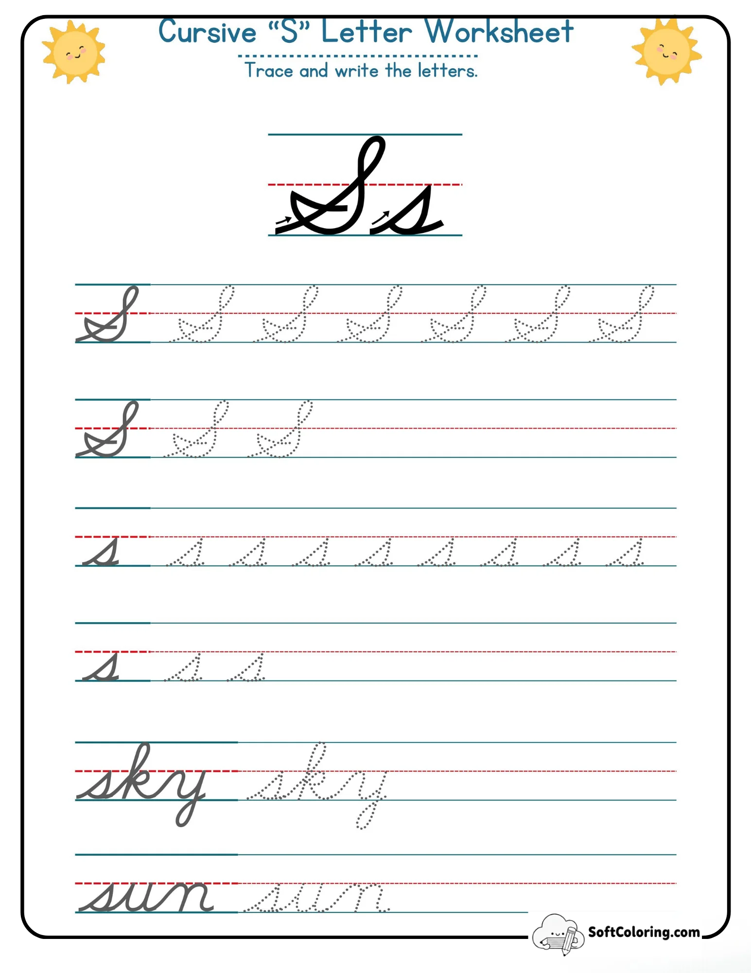 Cursive S Letter Worksheet