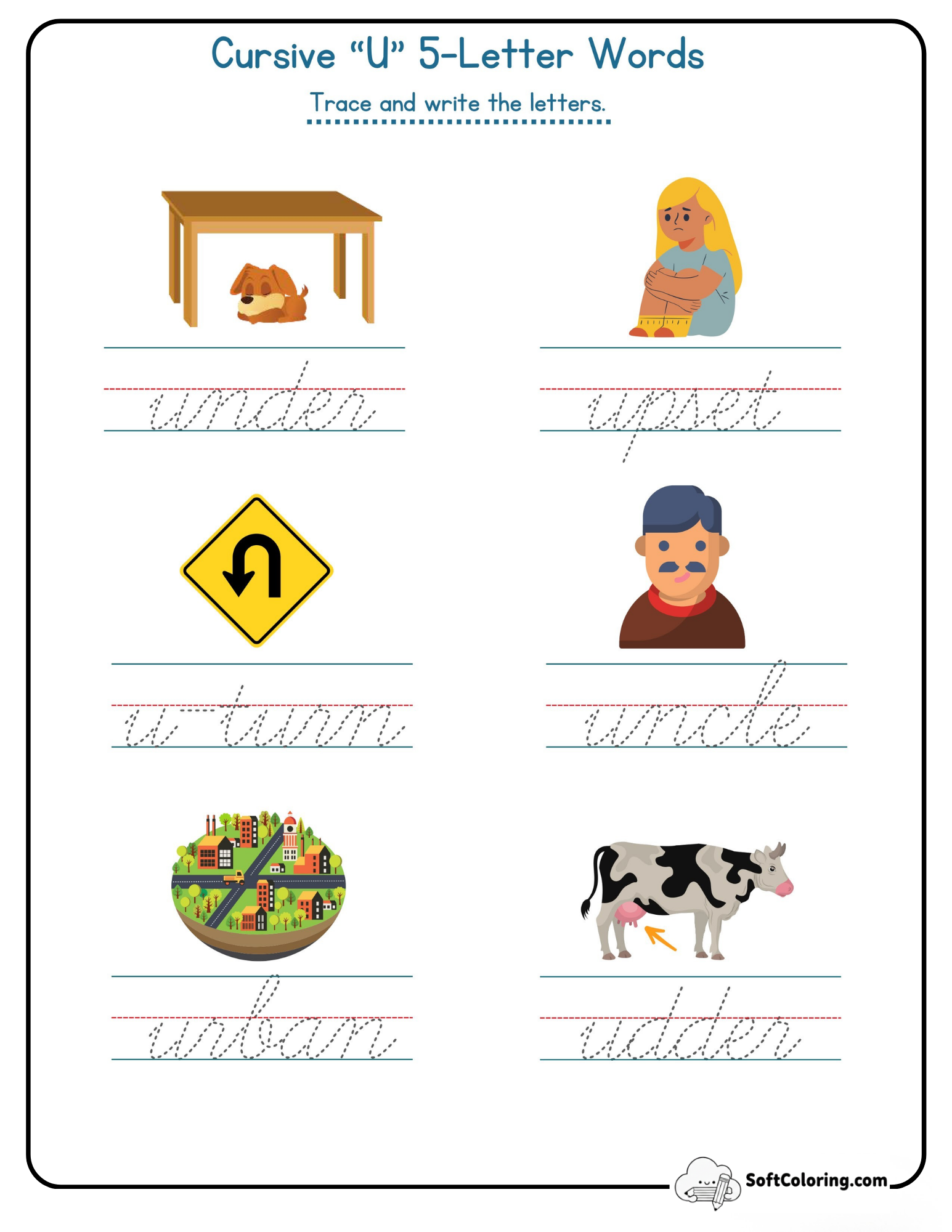 Cursive U 5 Letter Words