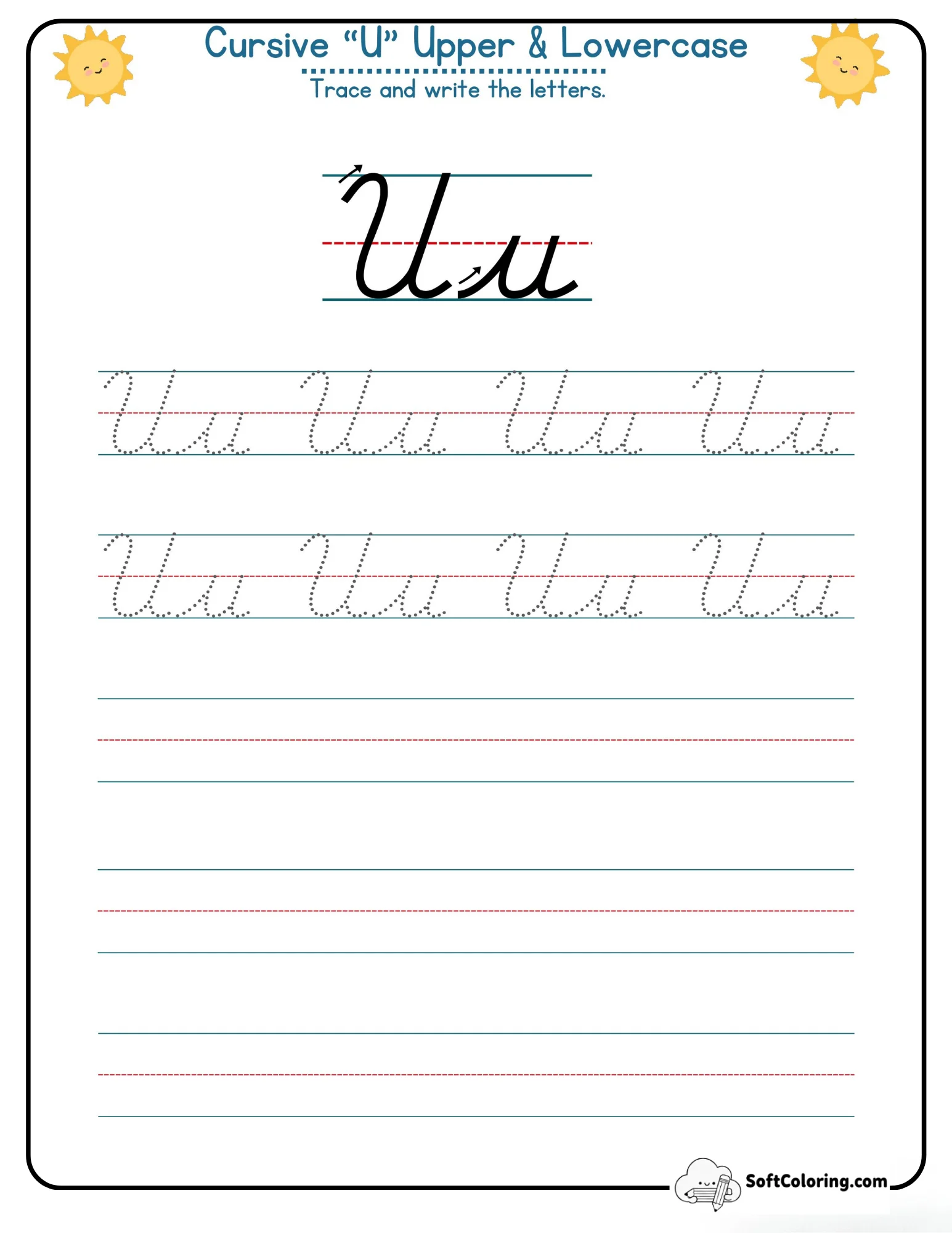 Cursive U Upper Lowercase