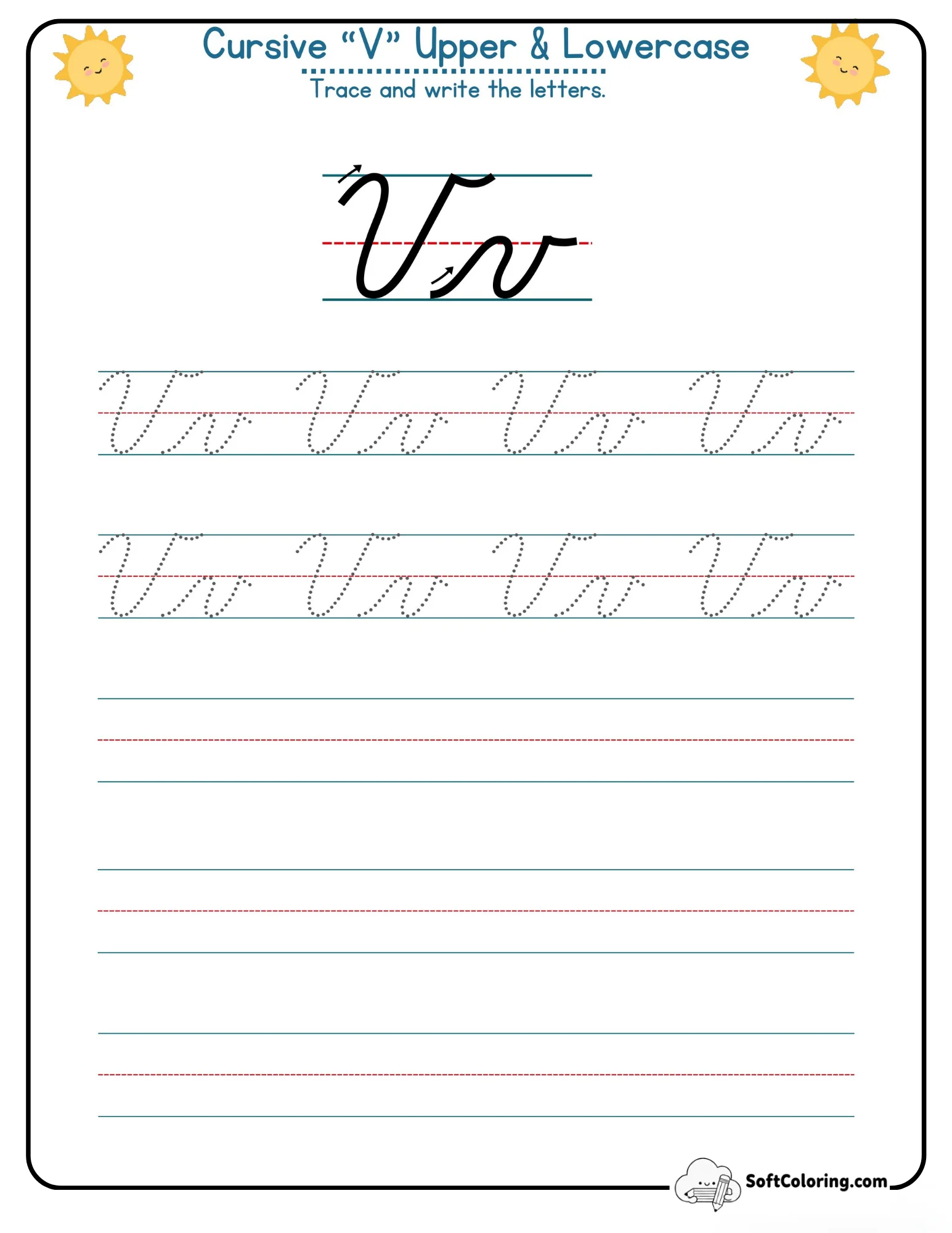 Cursive V Upper Lowercase