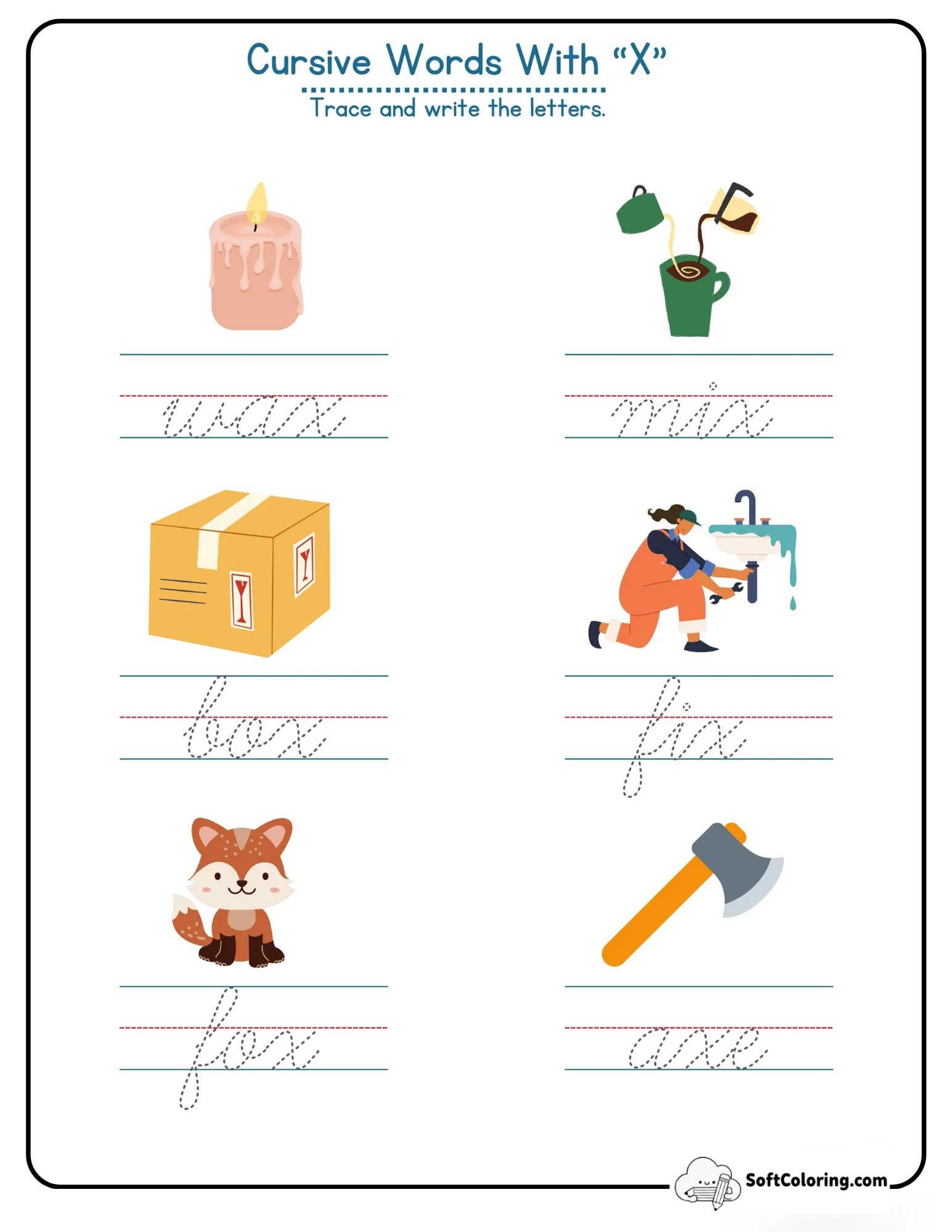 Cursive Words With X