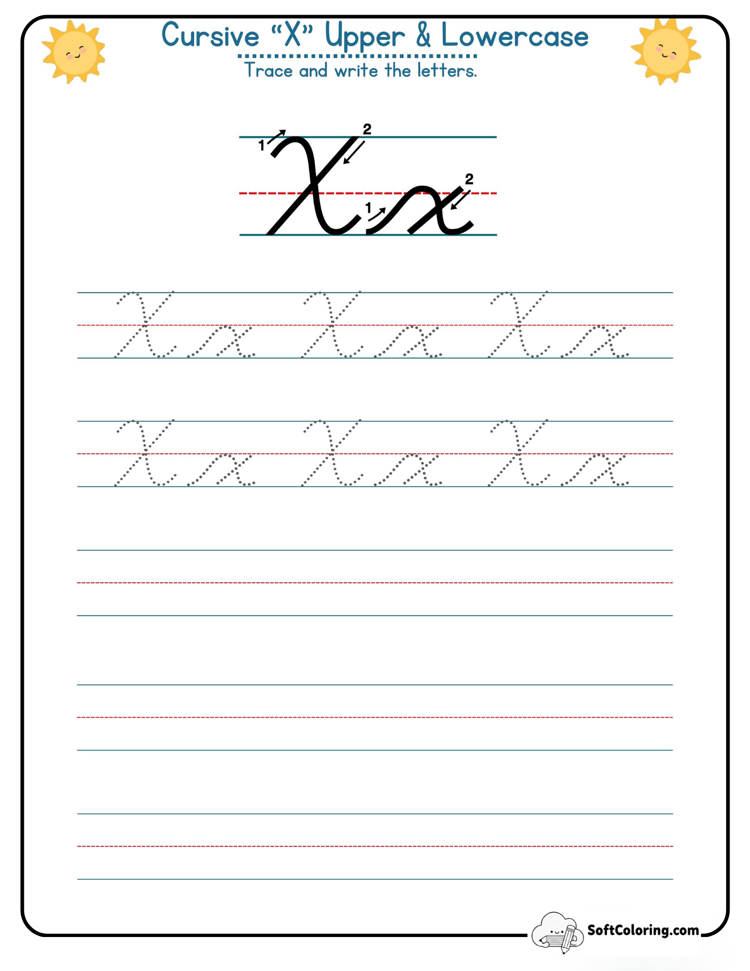 Cursive X Upper Lowercase