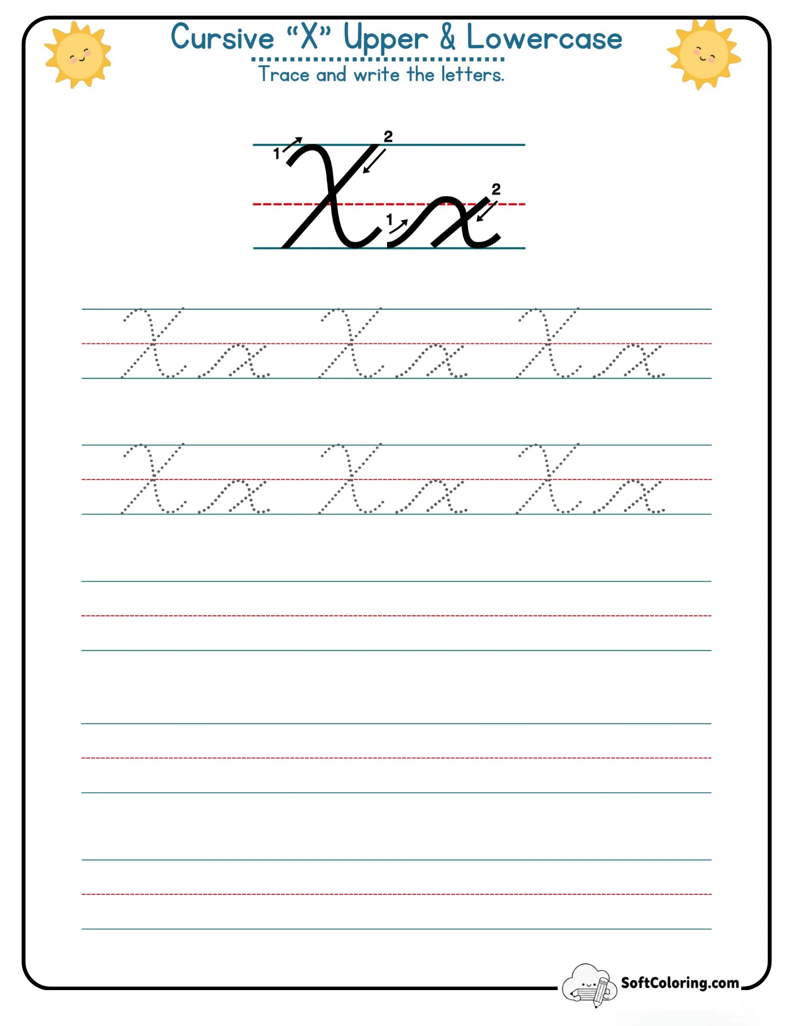 Cursive X Upper Lowercase